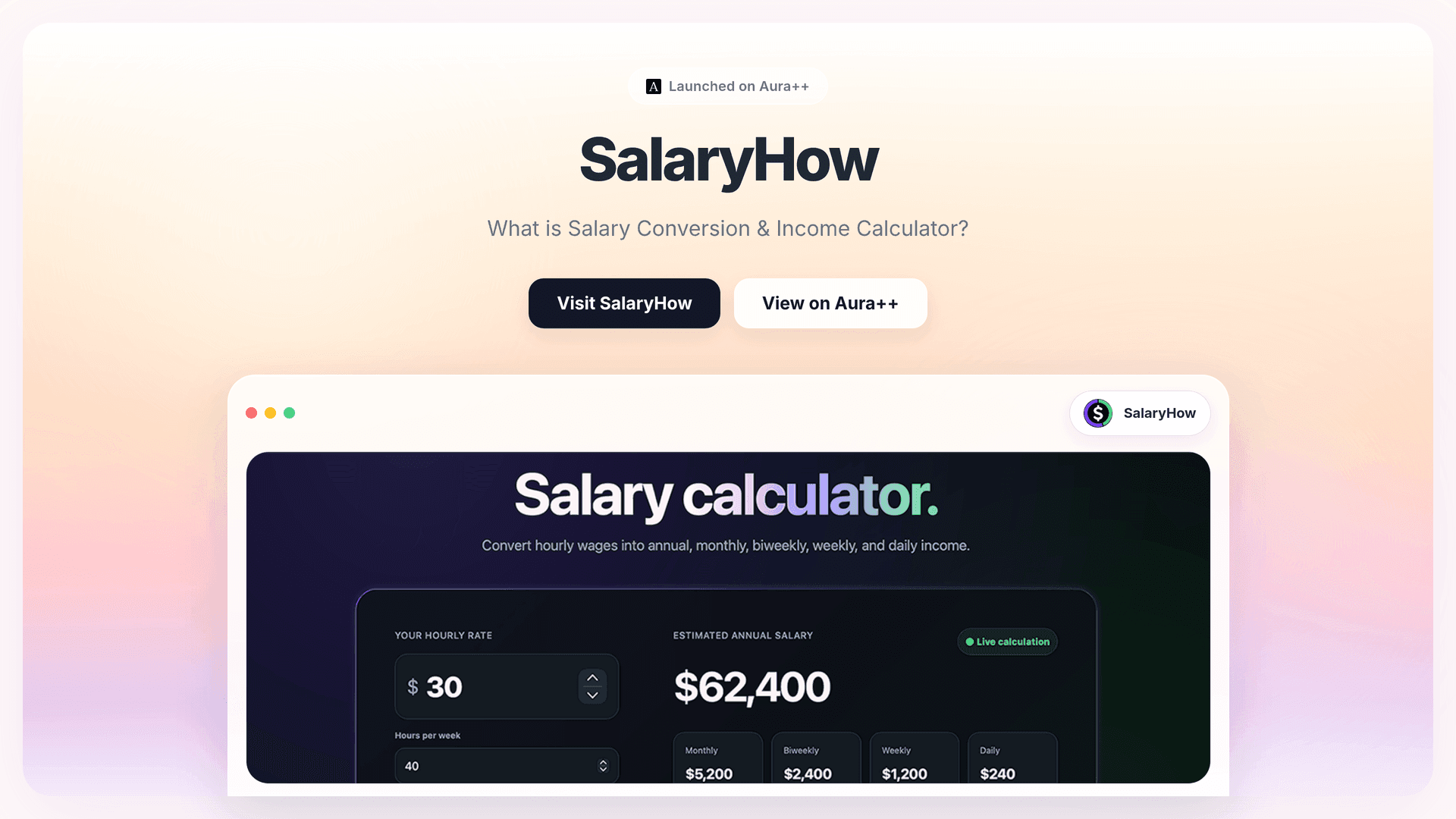 SalaryHow launch story featured image on Aura++