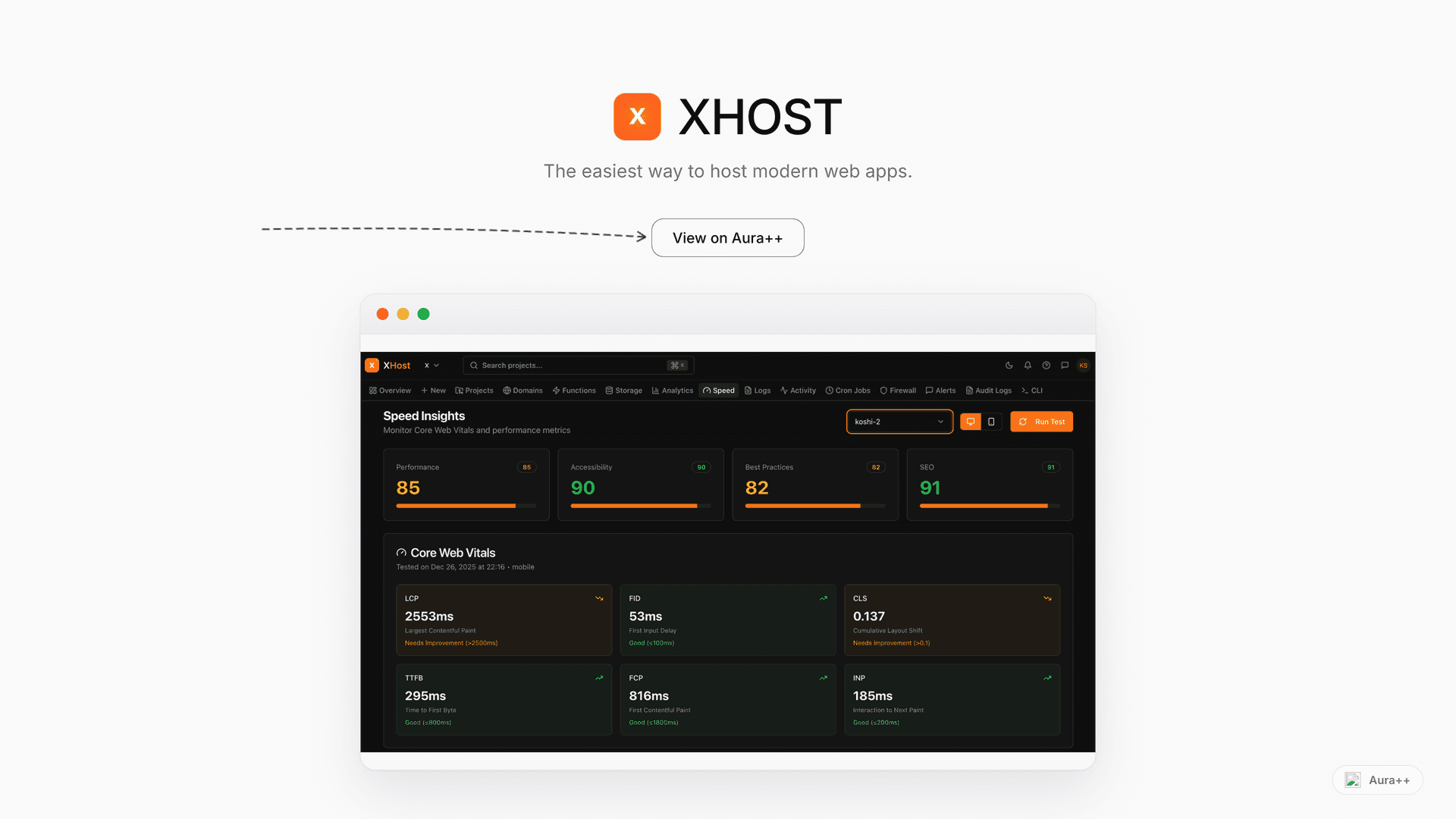 XHOST launch story featured image on Aura++