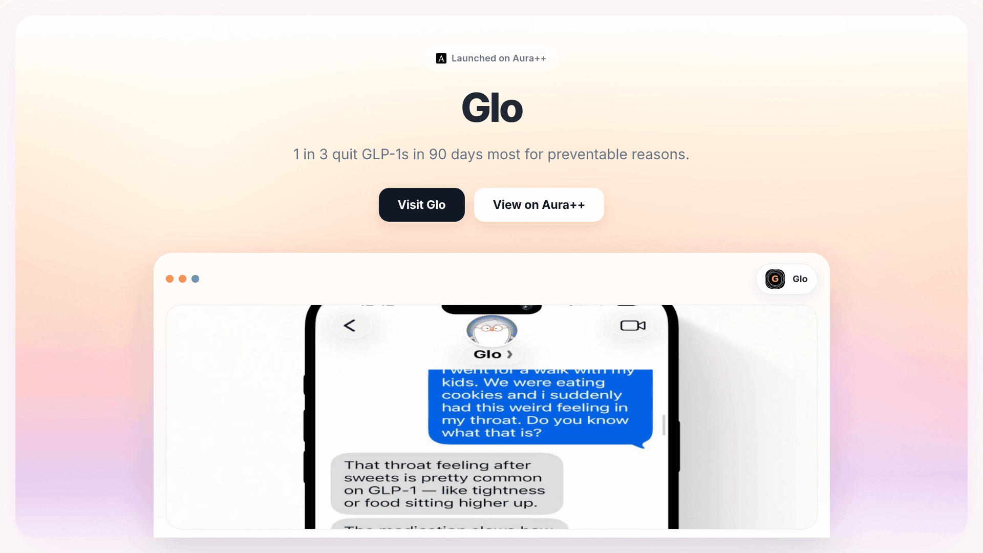 Glo launch story featured image on Aura++
