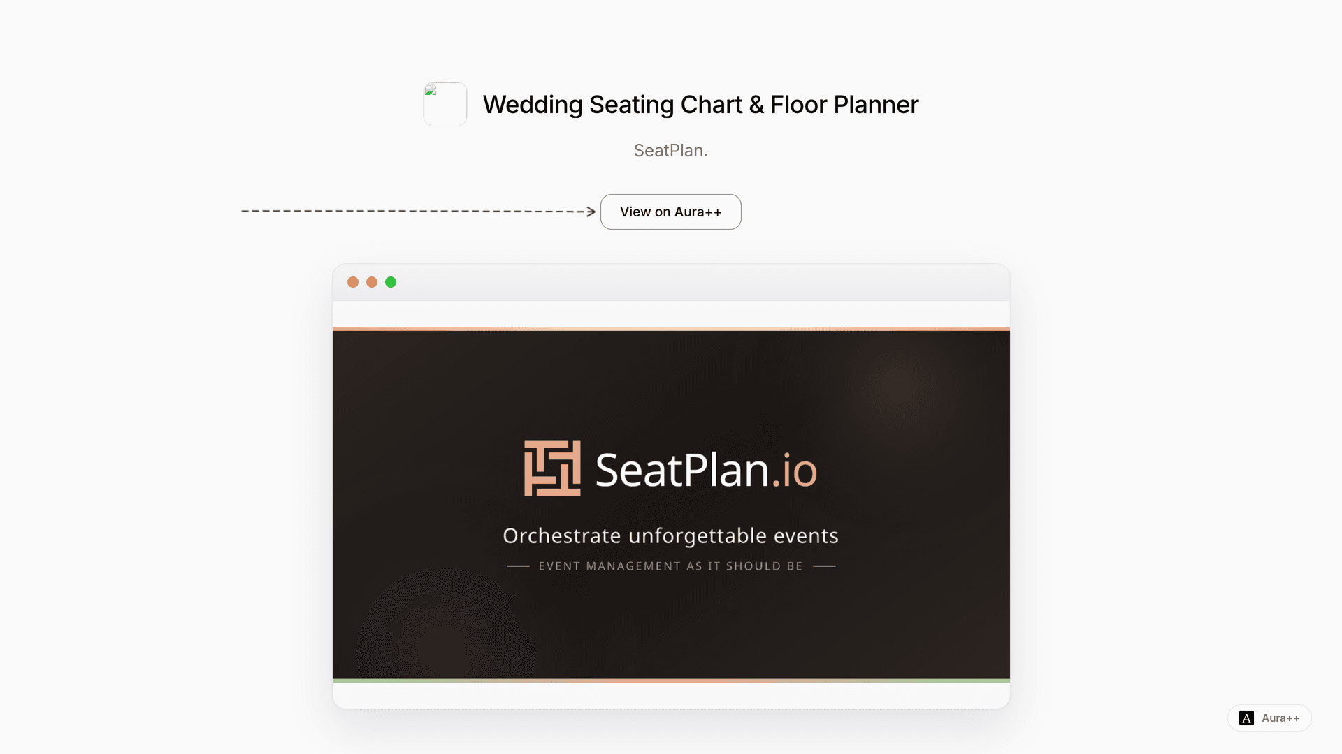 Wedding Seating Chart & Floor Planner launch story featured image on Aura++