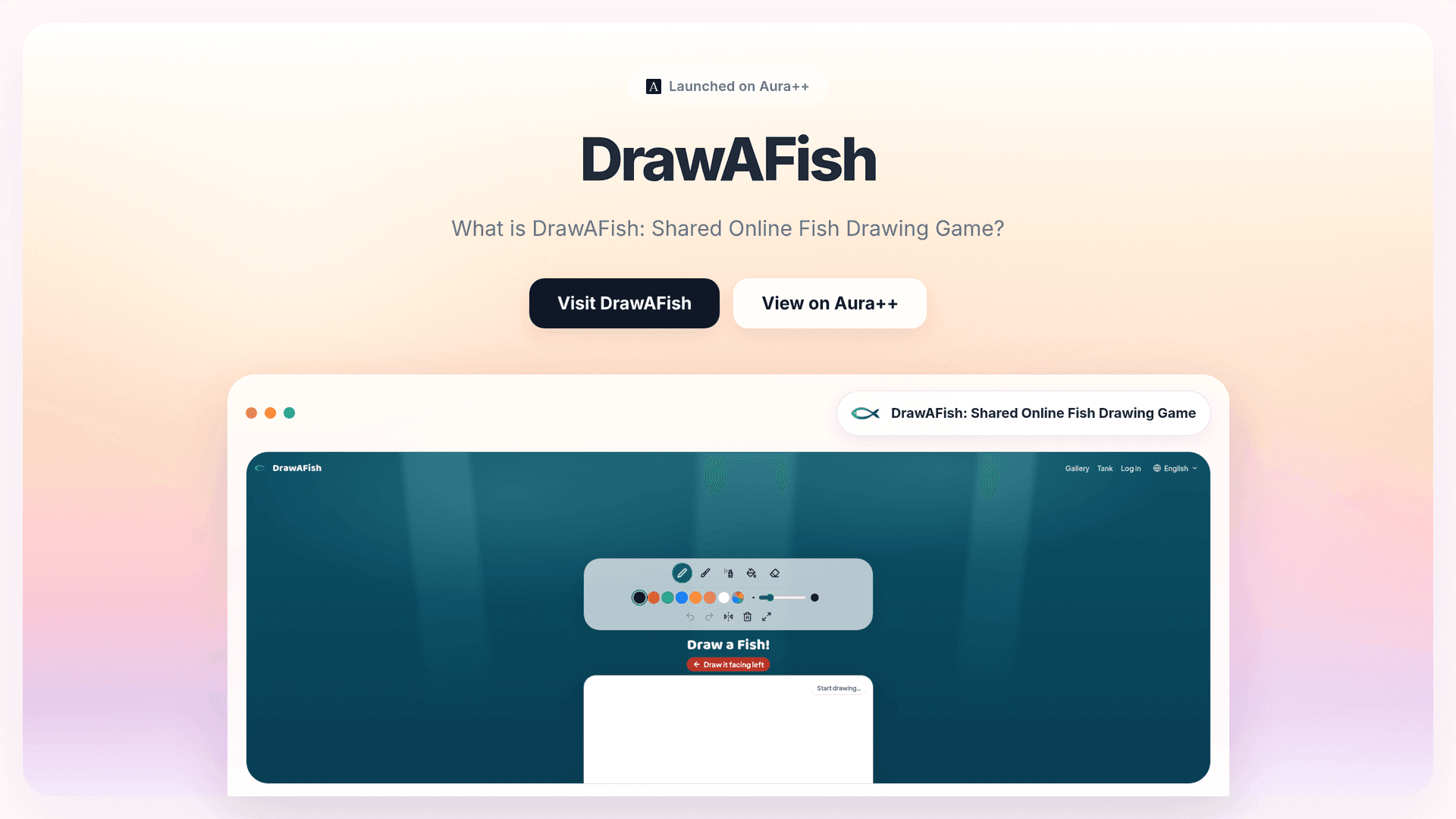 DrawAFish: Shared Online Fish Drawing Game launch story featured image on Aura++
