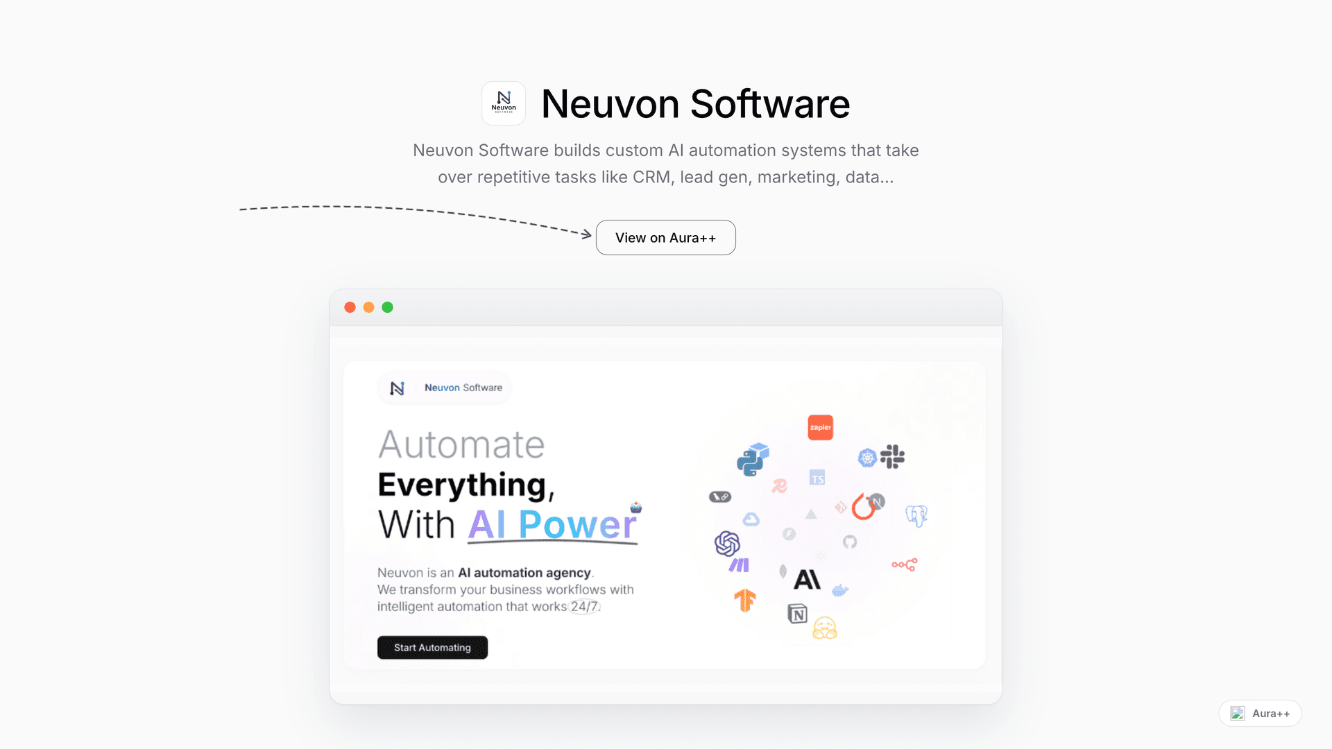 Neuvon Software launch story featured image on Aura++