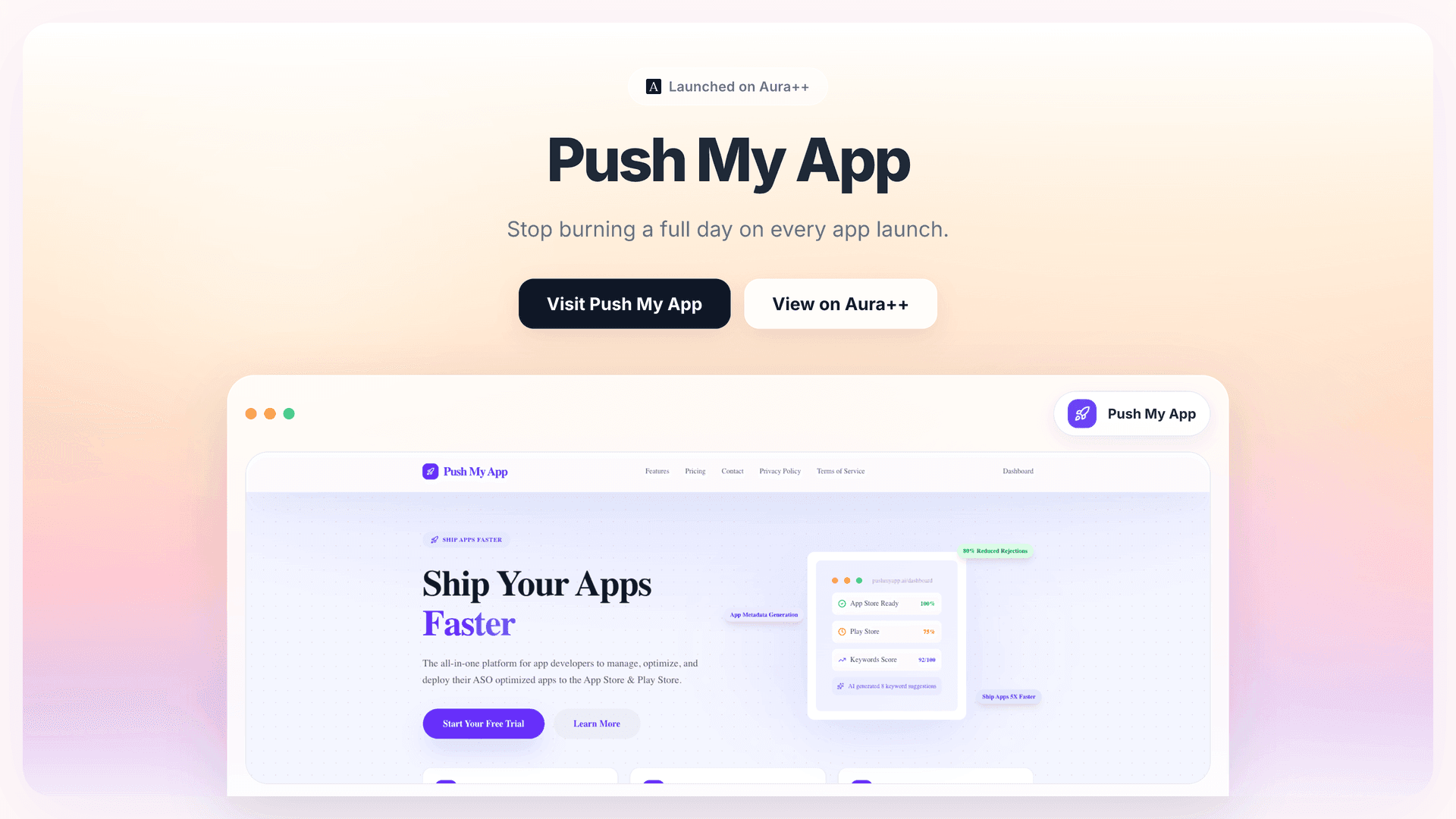 Push My App launch story featured image on Aura++