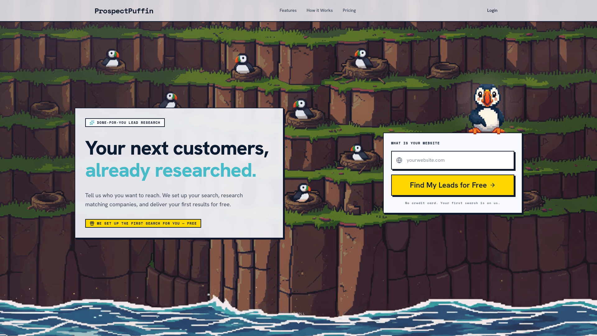 ProspectPuffin product preview for startup listing on Aura++