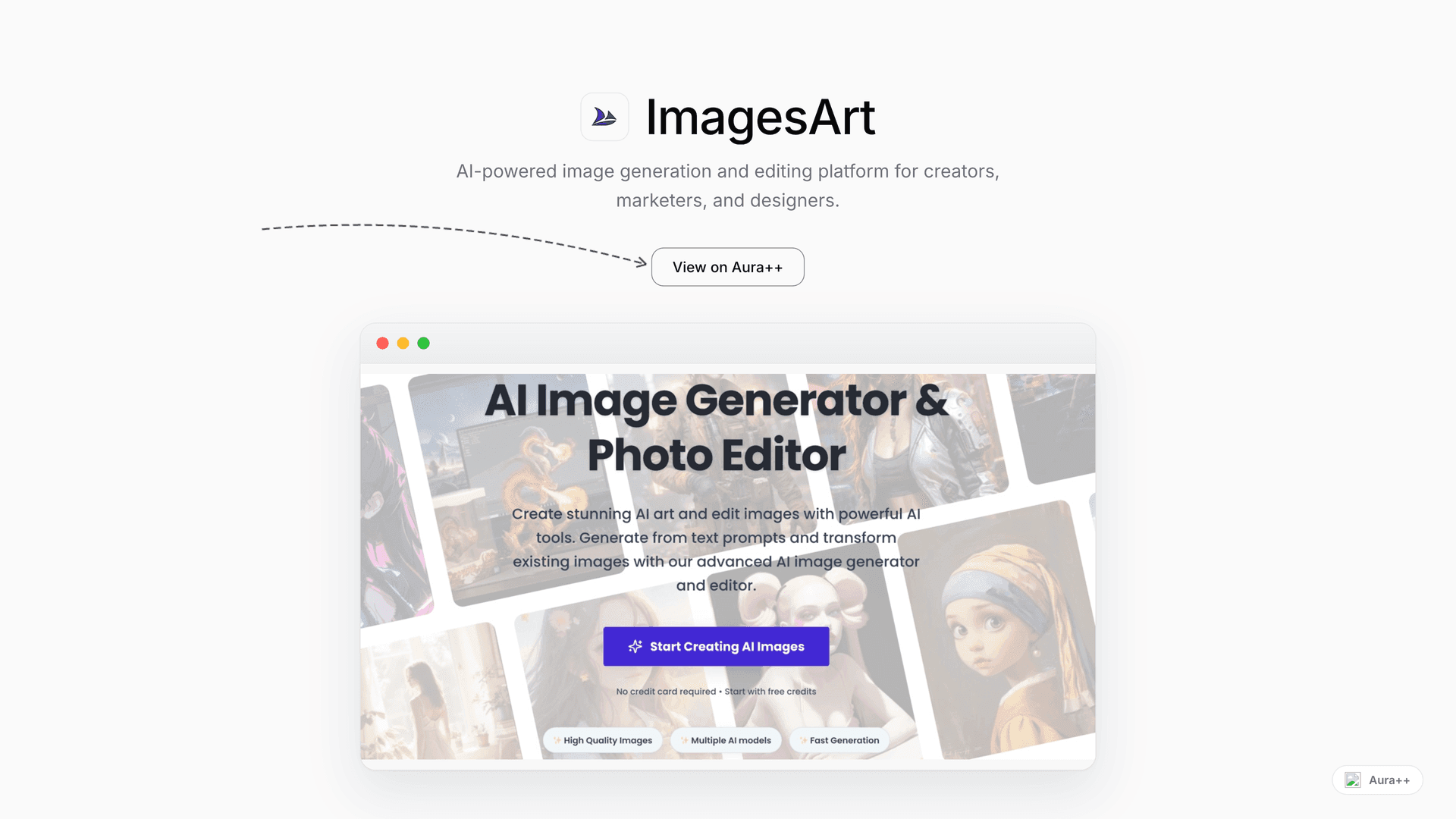 ImagesArt launch story featured image on Aura++