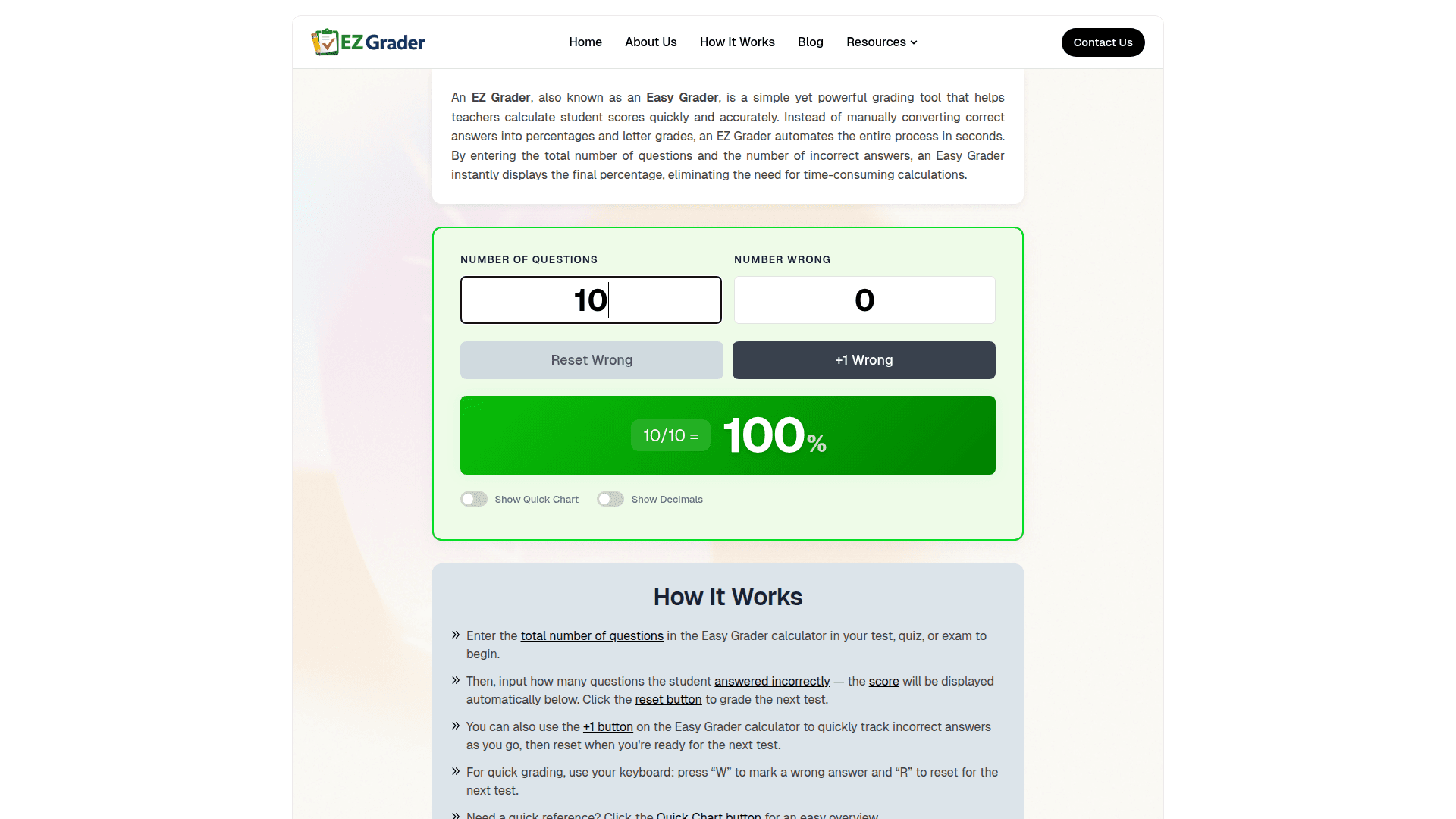 EZ Grader - Quick & Accurate Grading Tool product preview for startup listing on Aura++