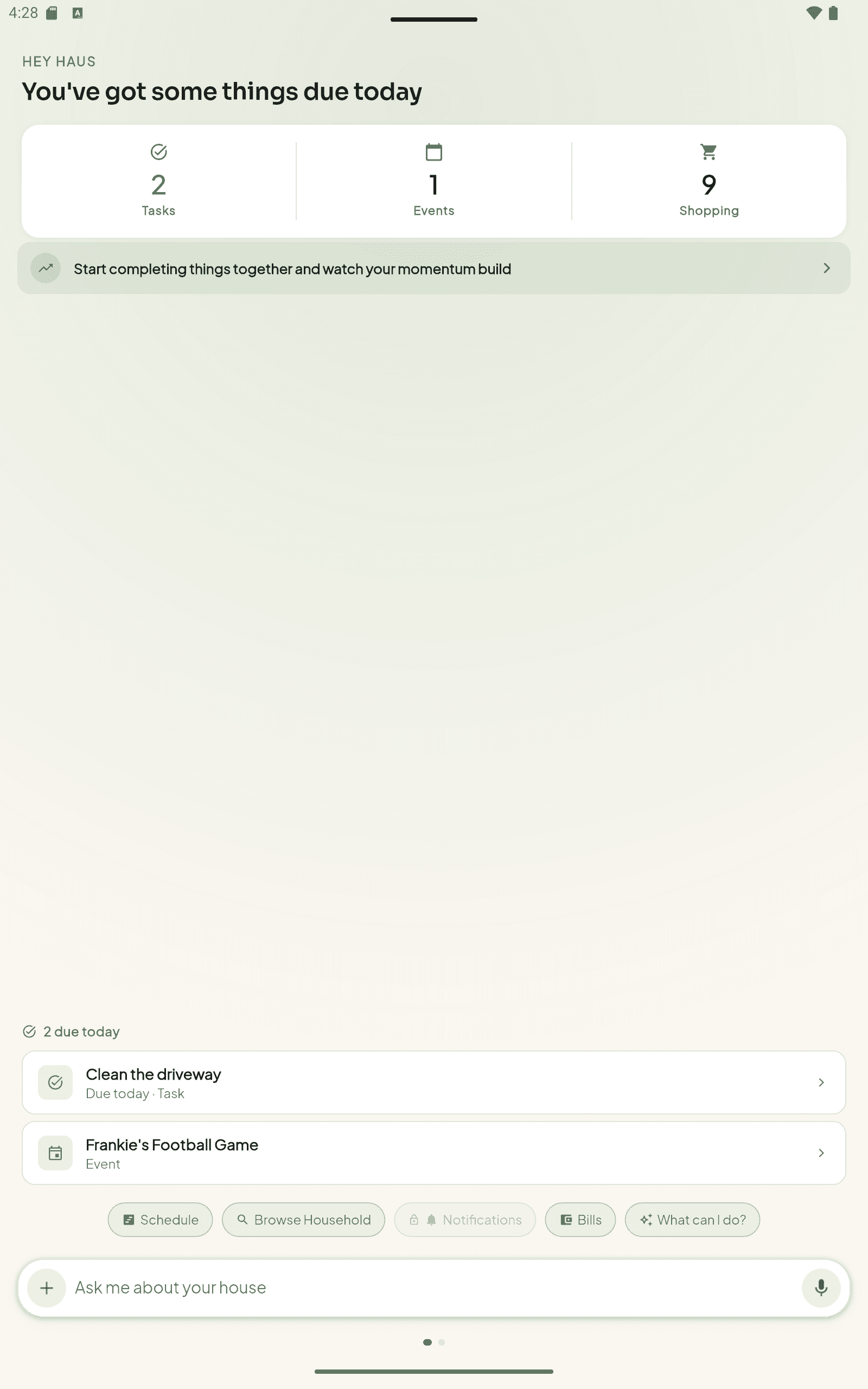 OneHaus product preview for startup listing on Aura++