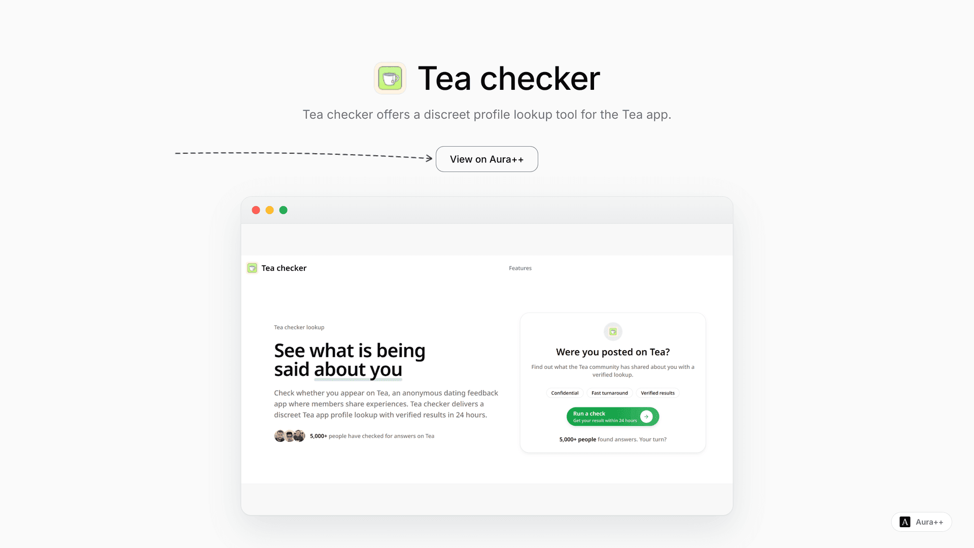 Tea Checker launch story featured image on Aura++