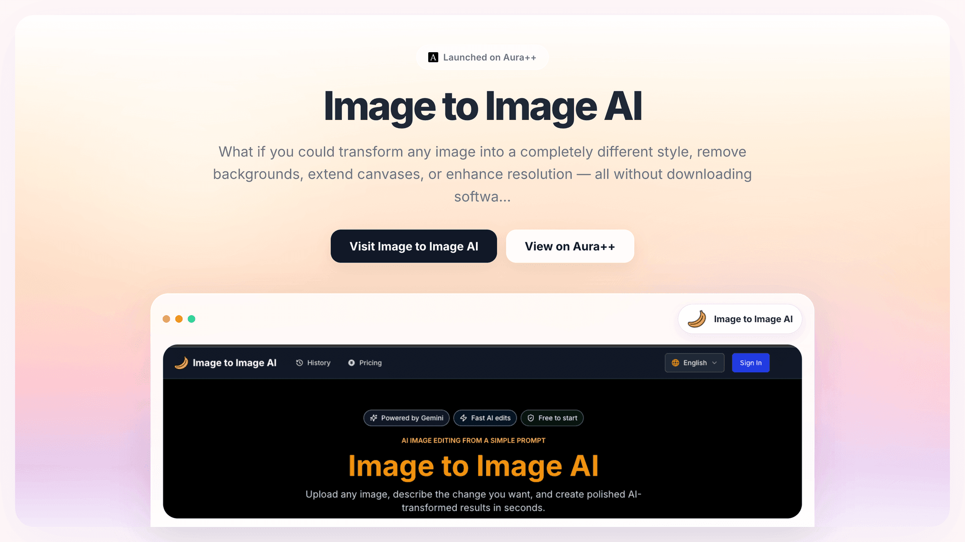 Image to Image AI launch story featured image on Aura++
