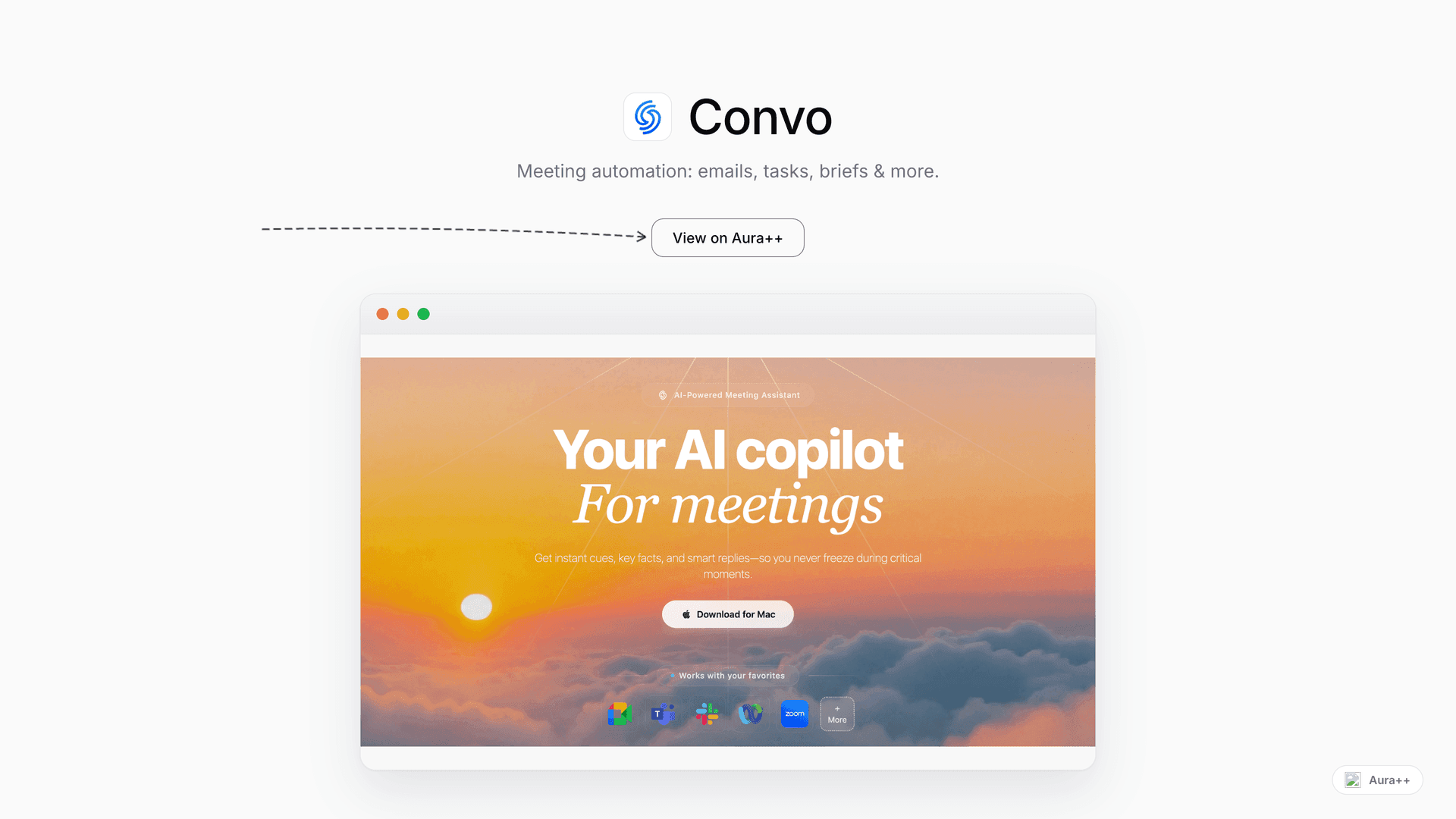 Convo launch story featured image on Aura++