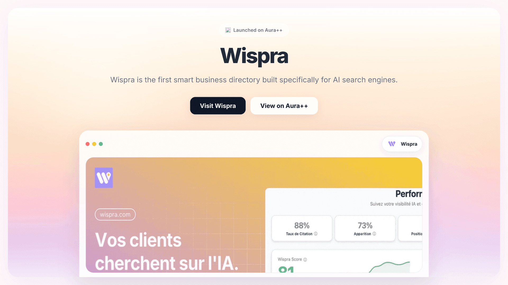 Wispra launch story featured image on Aura++