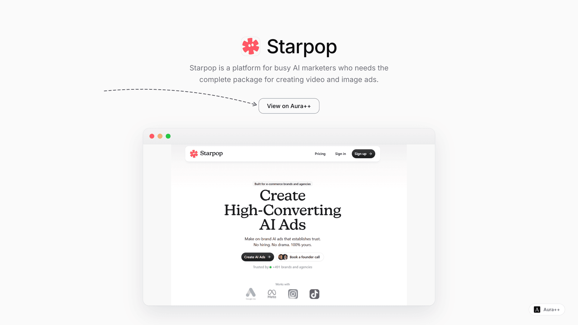 Starpop launch story featured image on Aura++