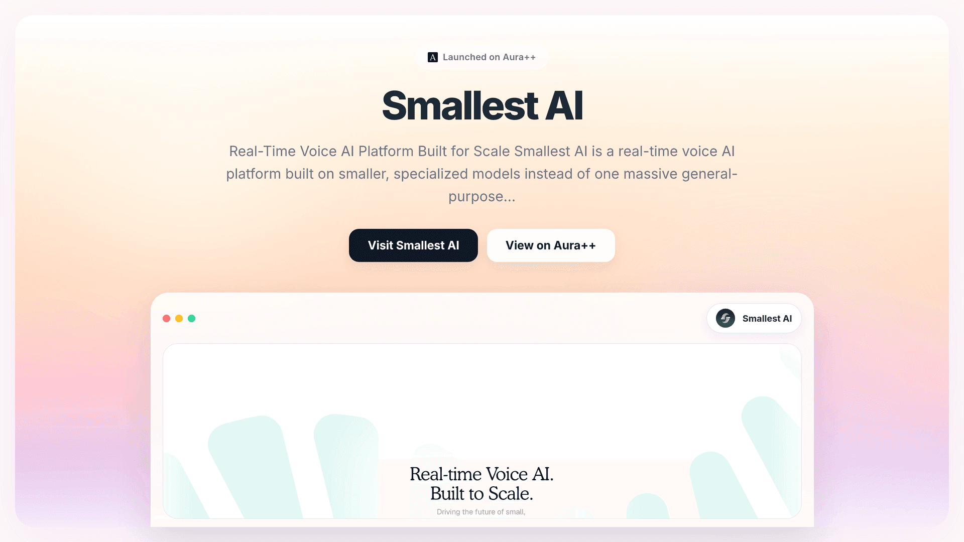 Smallest AI launch story featured image on Aura++