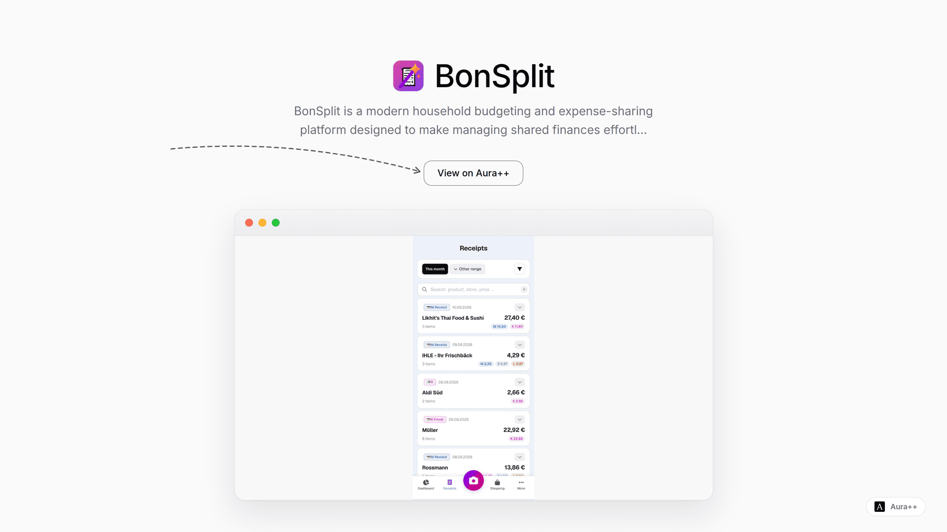 BonSplit launch story featured image on Aura++