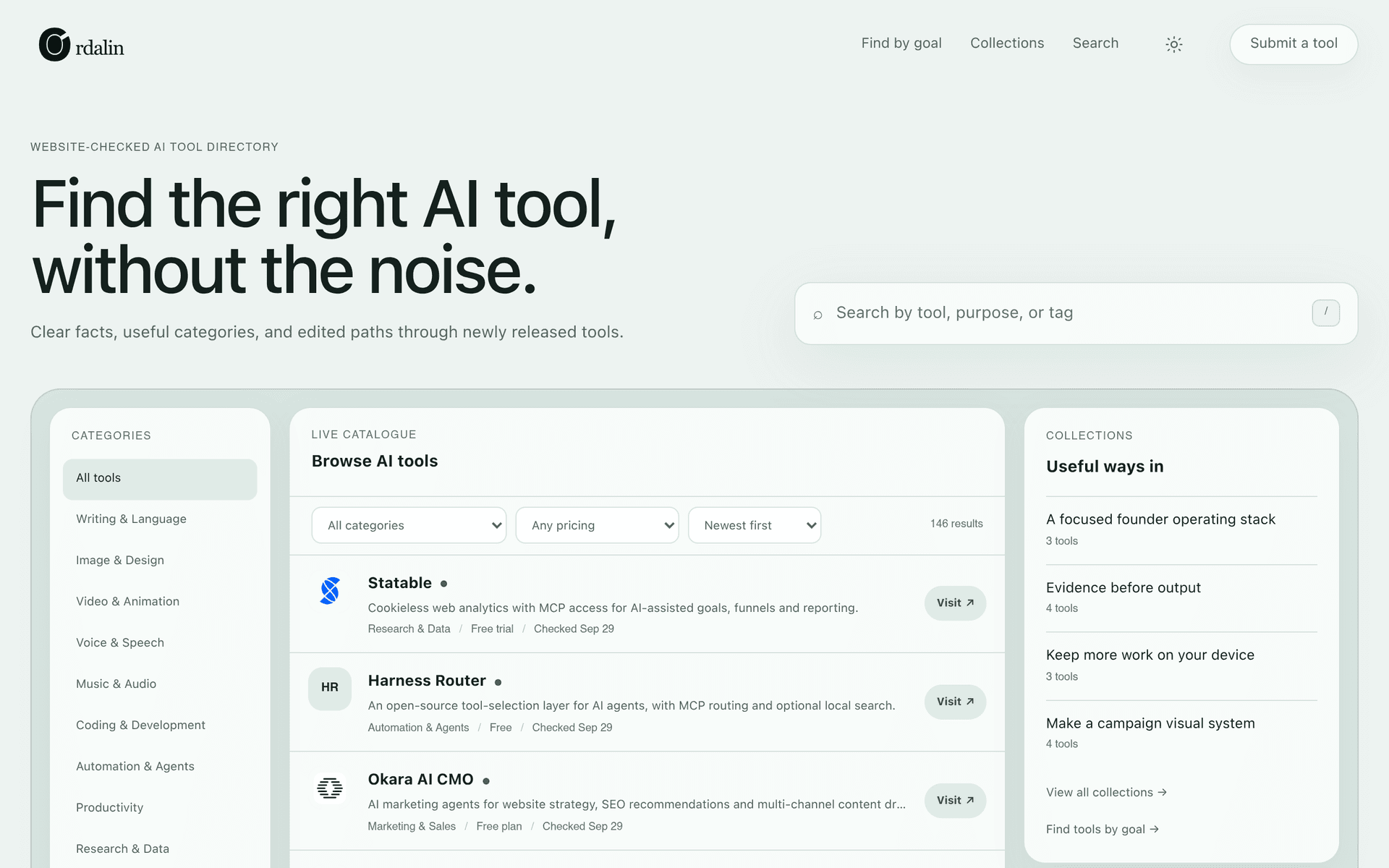 Ordalin product preview for startup listing on Aura++