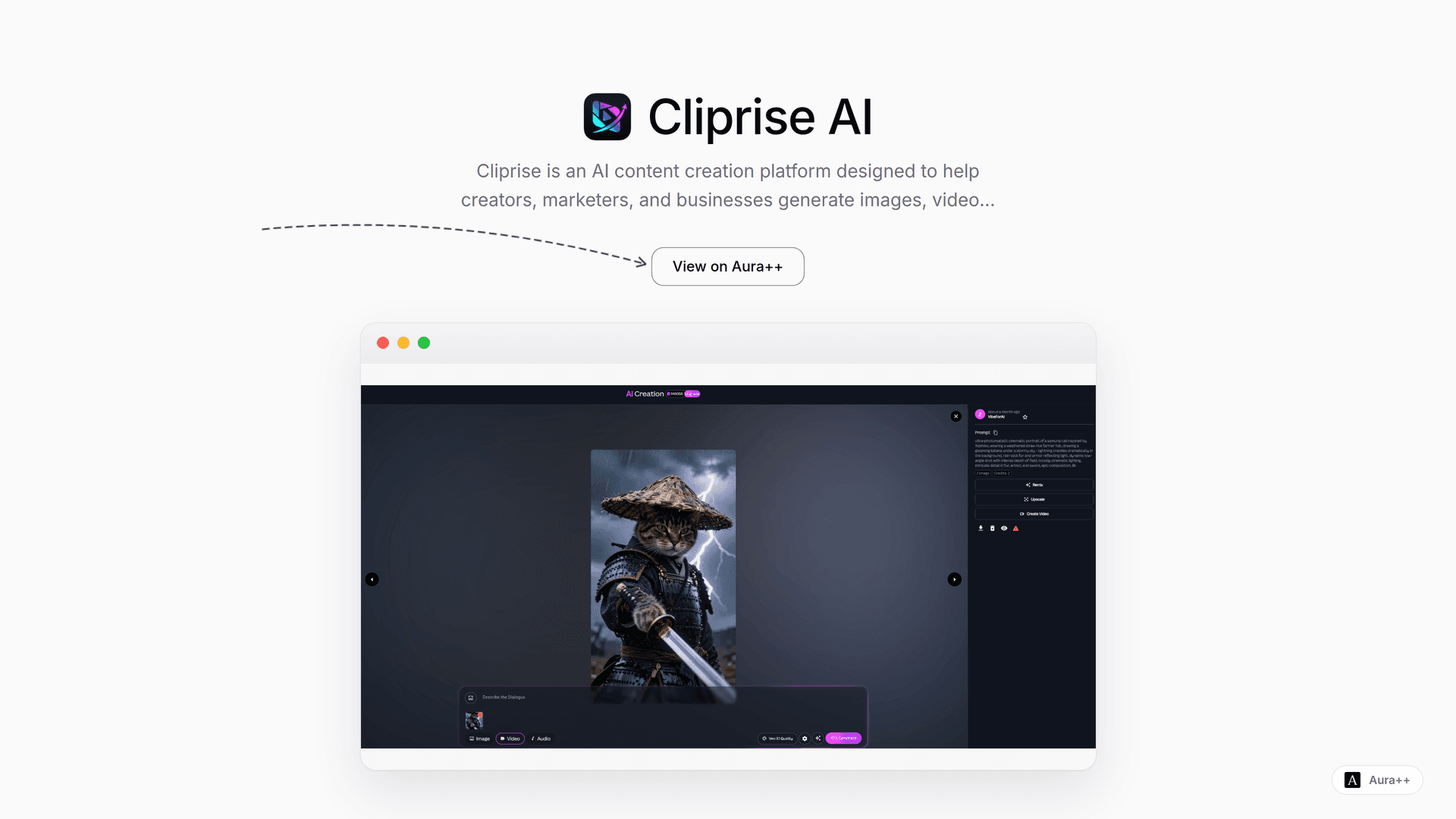 Cliprise AI launch story featured image on Aura++