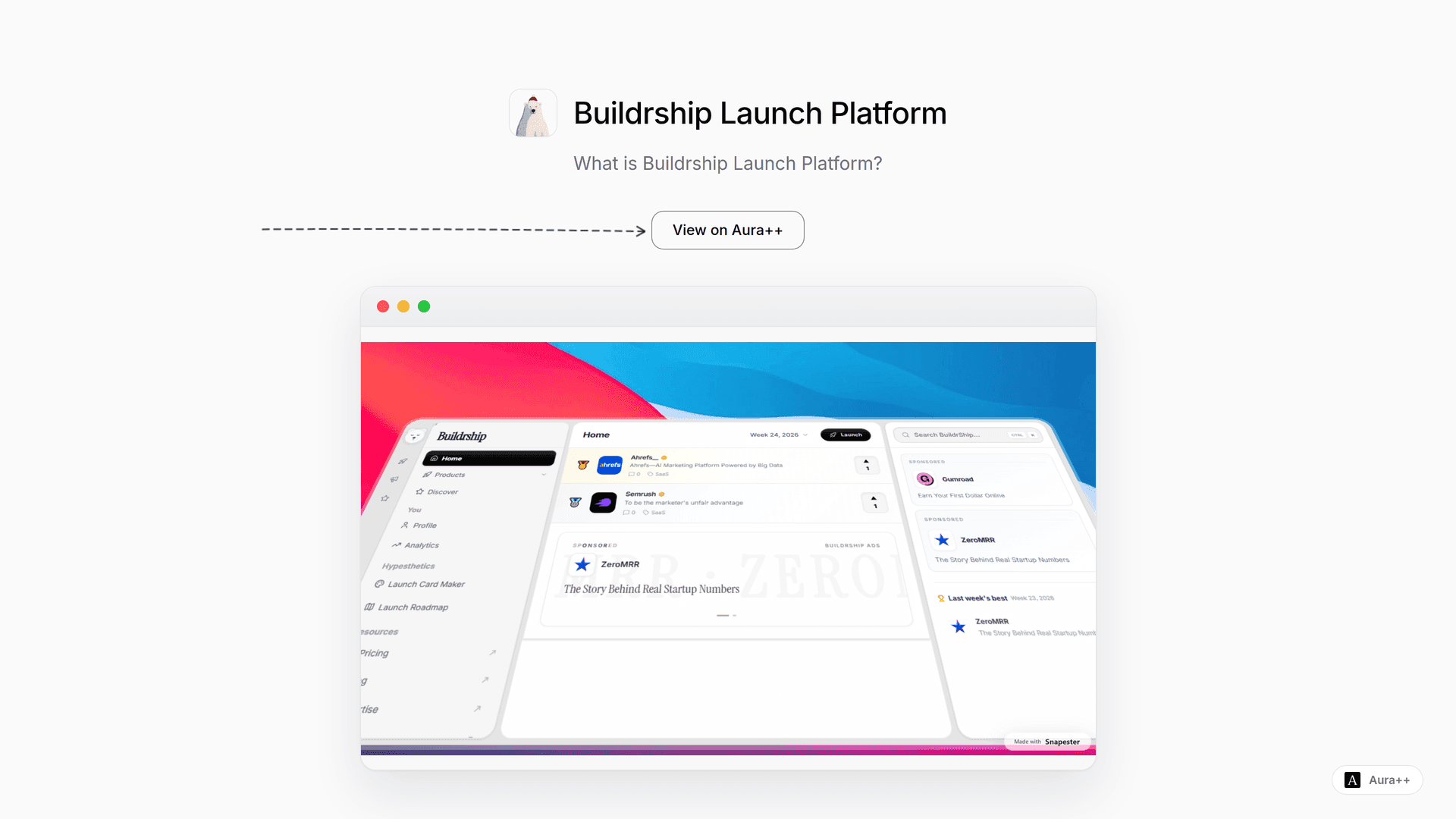 Buildrship Launch Platform launch story featured image on Aura++