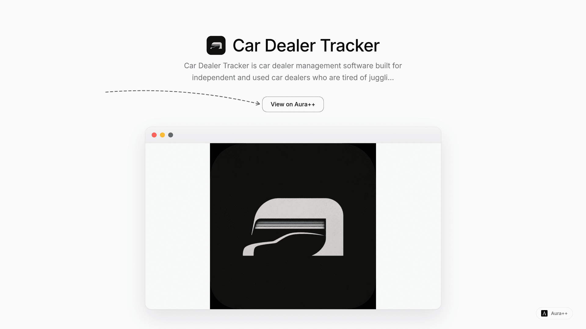 Car Dealer Tracker launch story featured image on Aura++