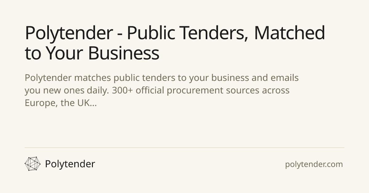 Optimize Procurement with Polytender's AI-Driven Tenders