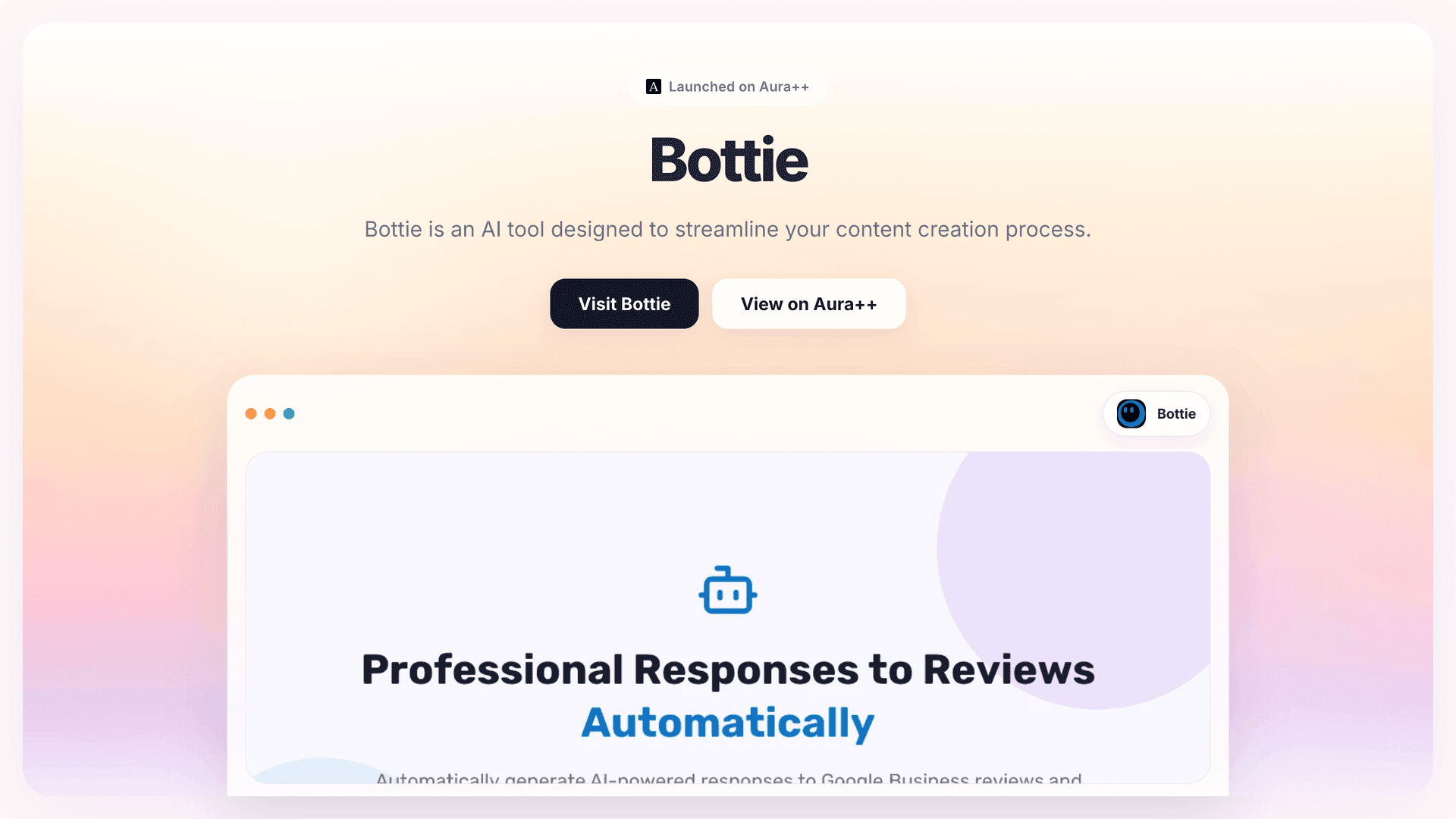 Bottie launch story featured image on Aura++