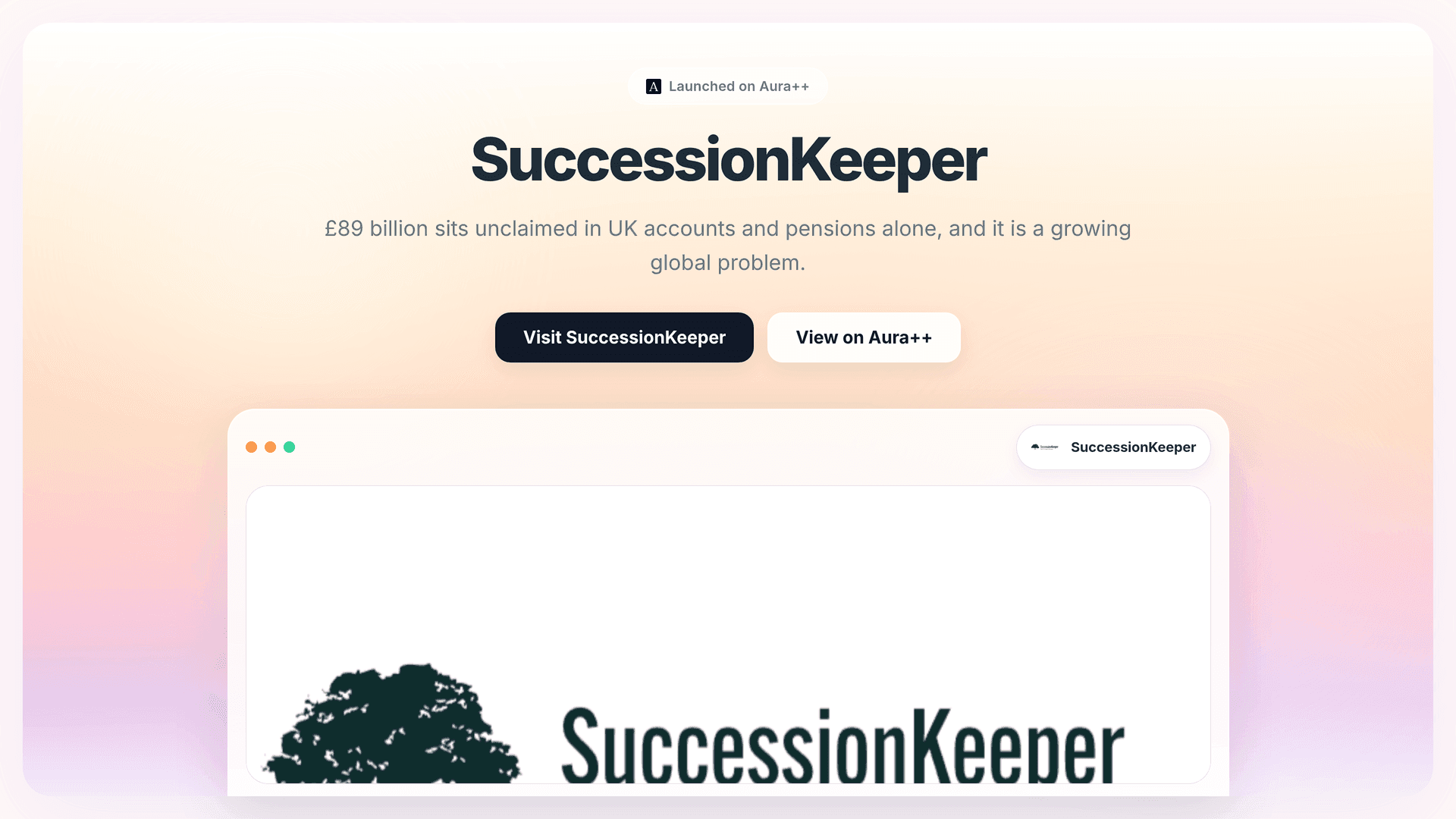 SuccessionKeeper launch story featured image on Aura++