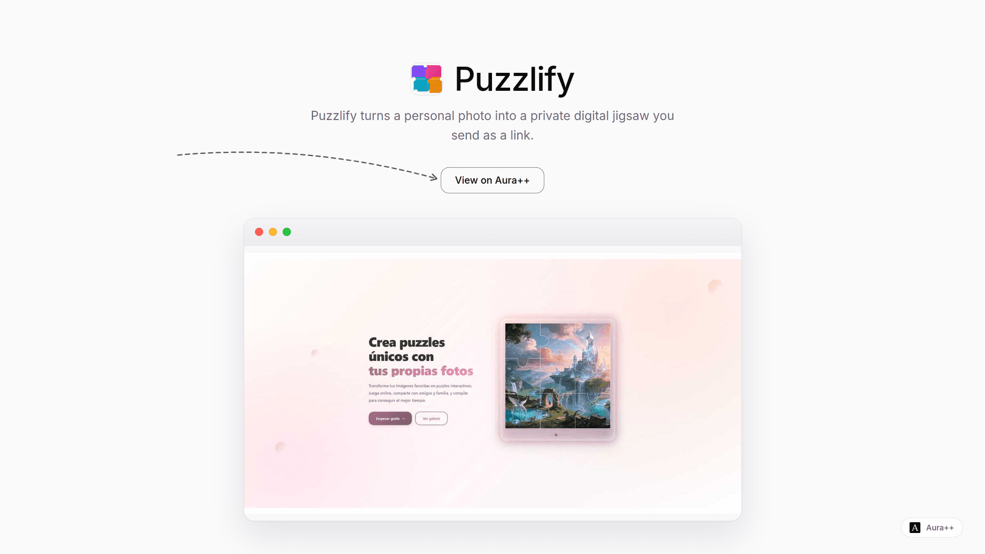Puzzlify launch story featured image on Aura++
