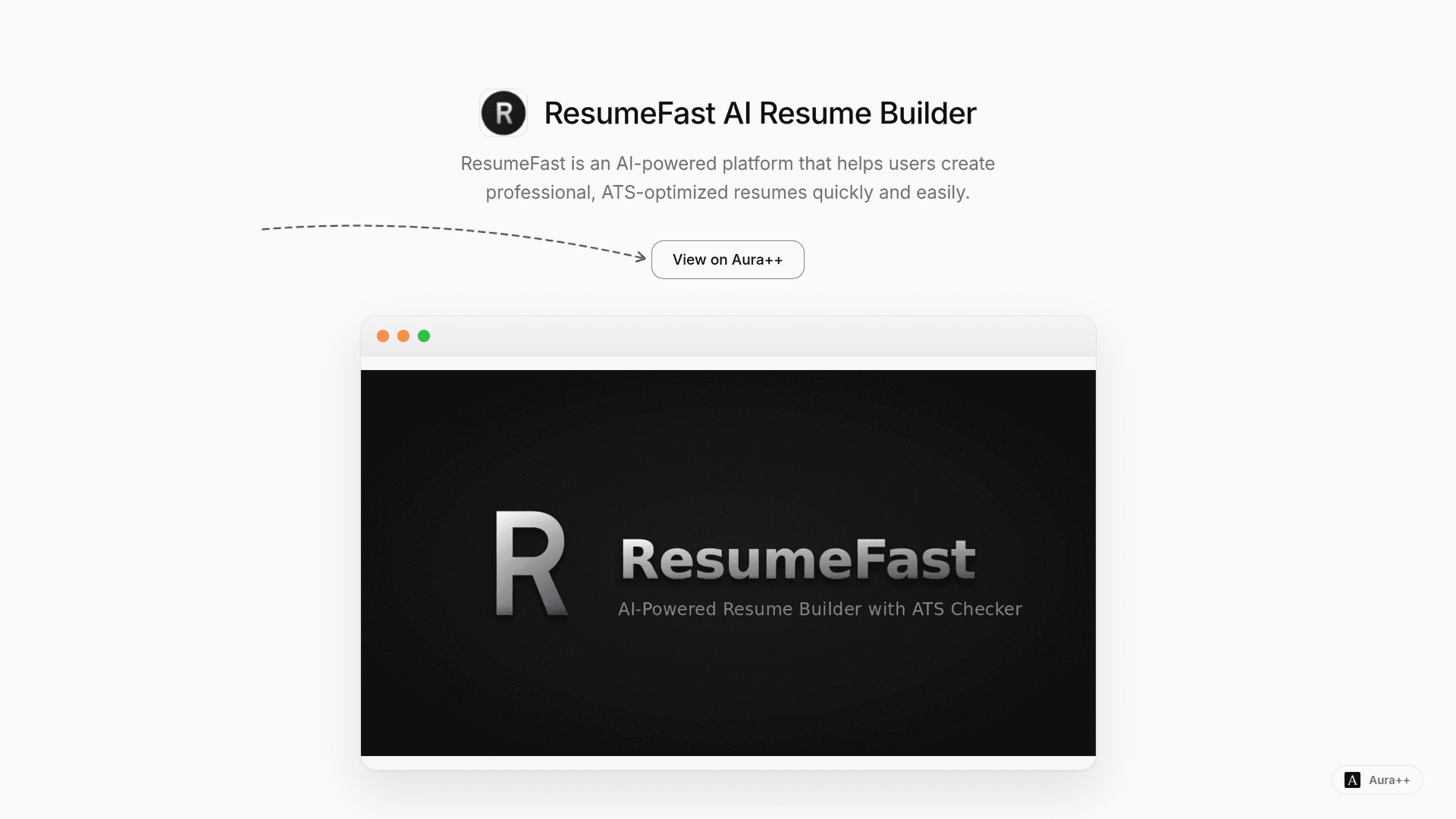 ResumeFast AI Resume Builder launch story featured image on Aura++