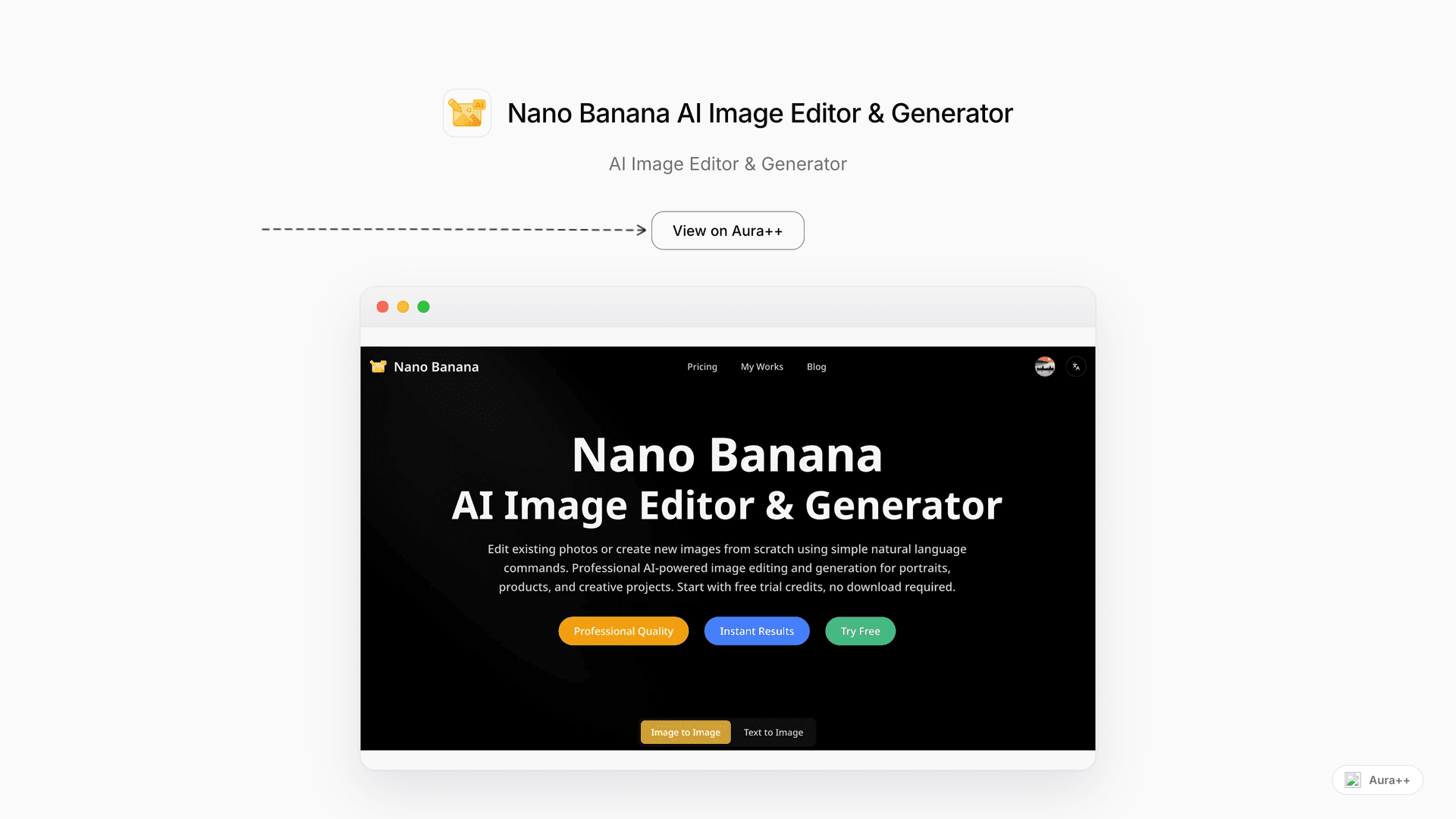 Nano Banana AI Image Editor & Generator launch story featured image on Aura++