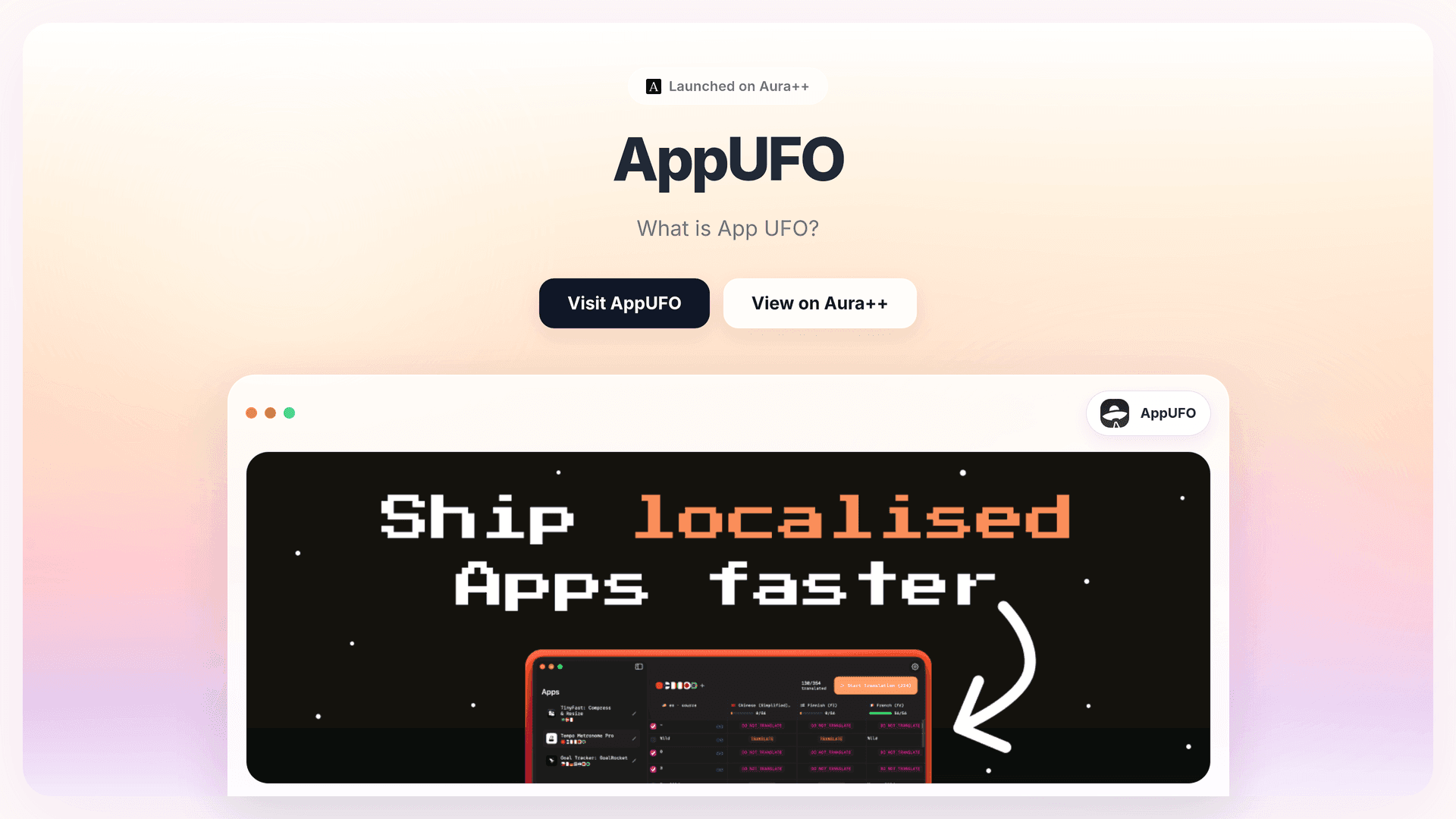 AppUFO launch story featured image on Aura++