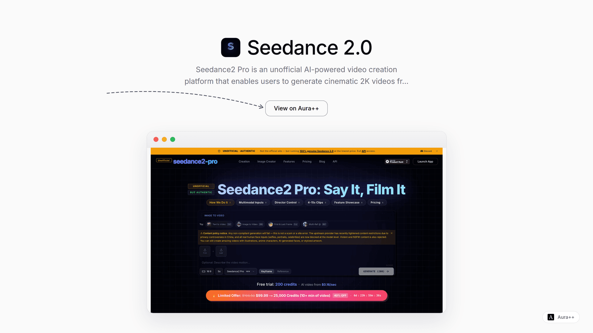 Seedance 2.0 launch story featured image on Aura++