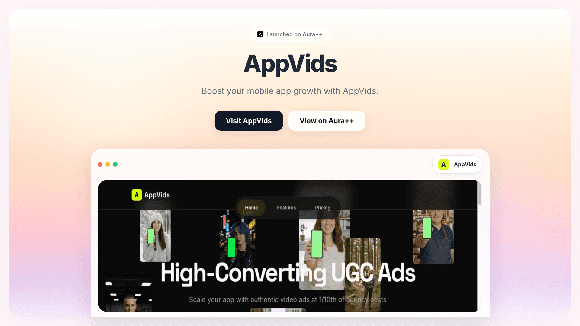 AppVids launch story featured image on Aura++