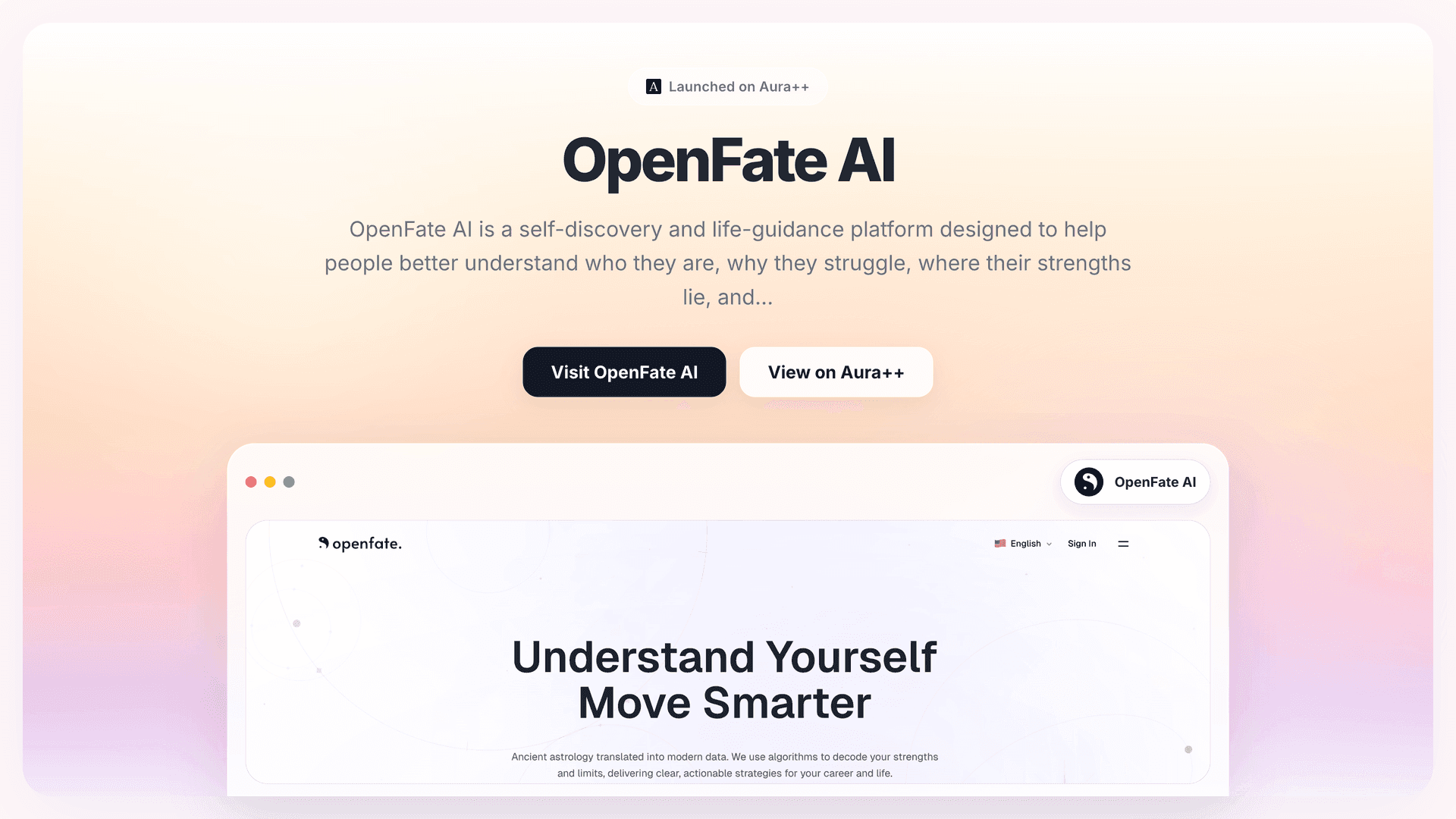 OpenFate AI launch story featured image on Aura++