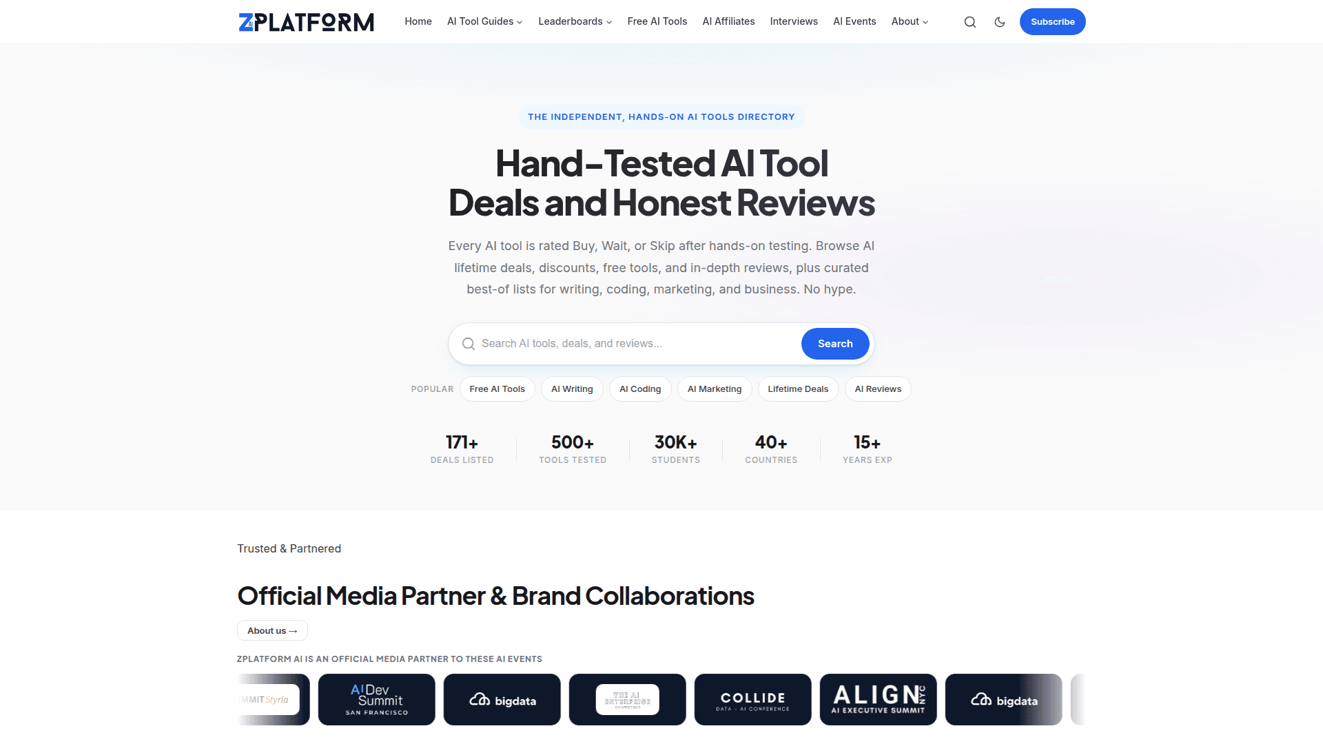 zPlatform AI Tools Directory product preview for startup listing on Aura++