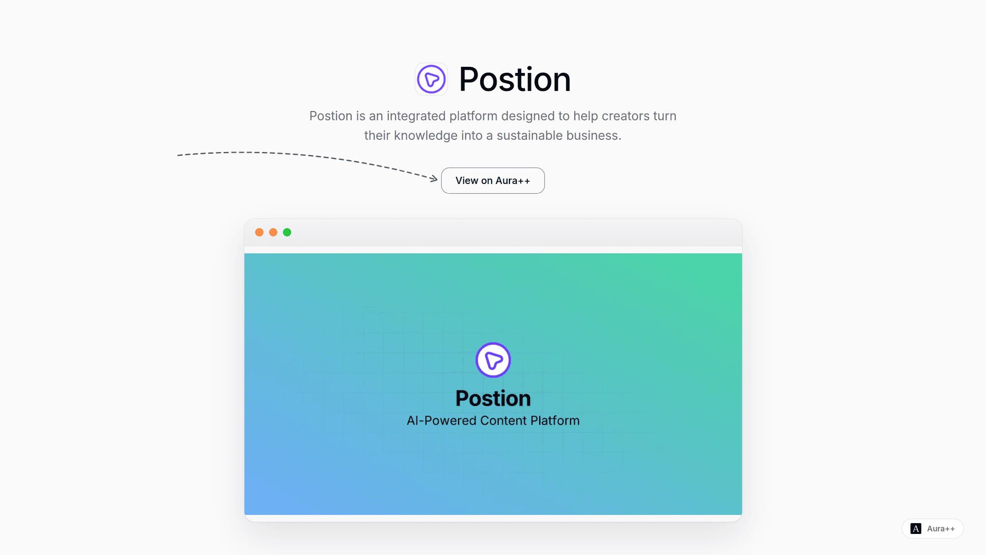 Postion: All-in-One Content Platform launch story featured image on Aura++