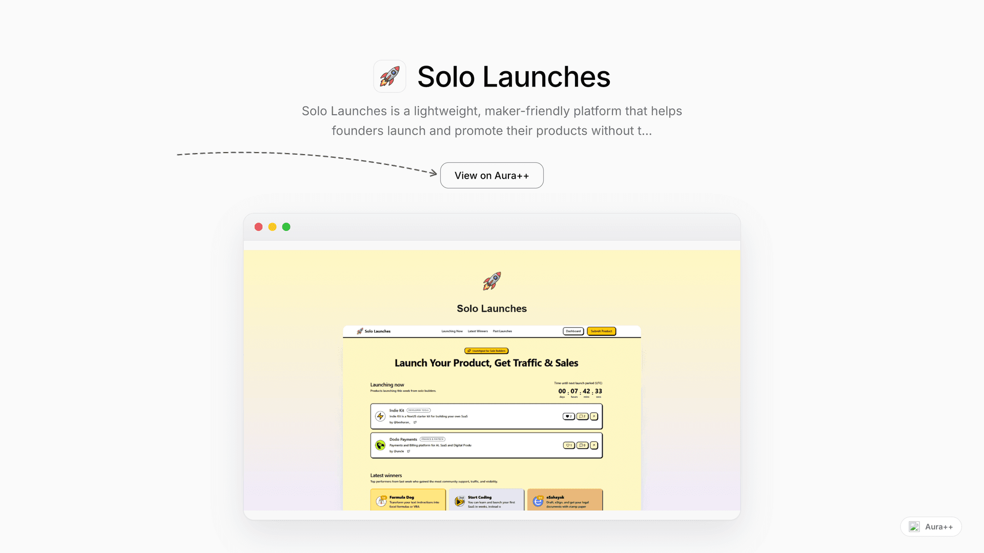 Solo Launches launch story featured image on Aura++