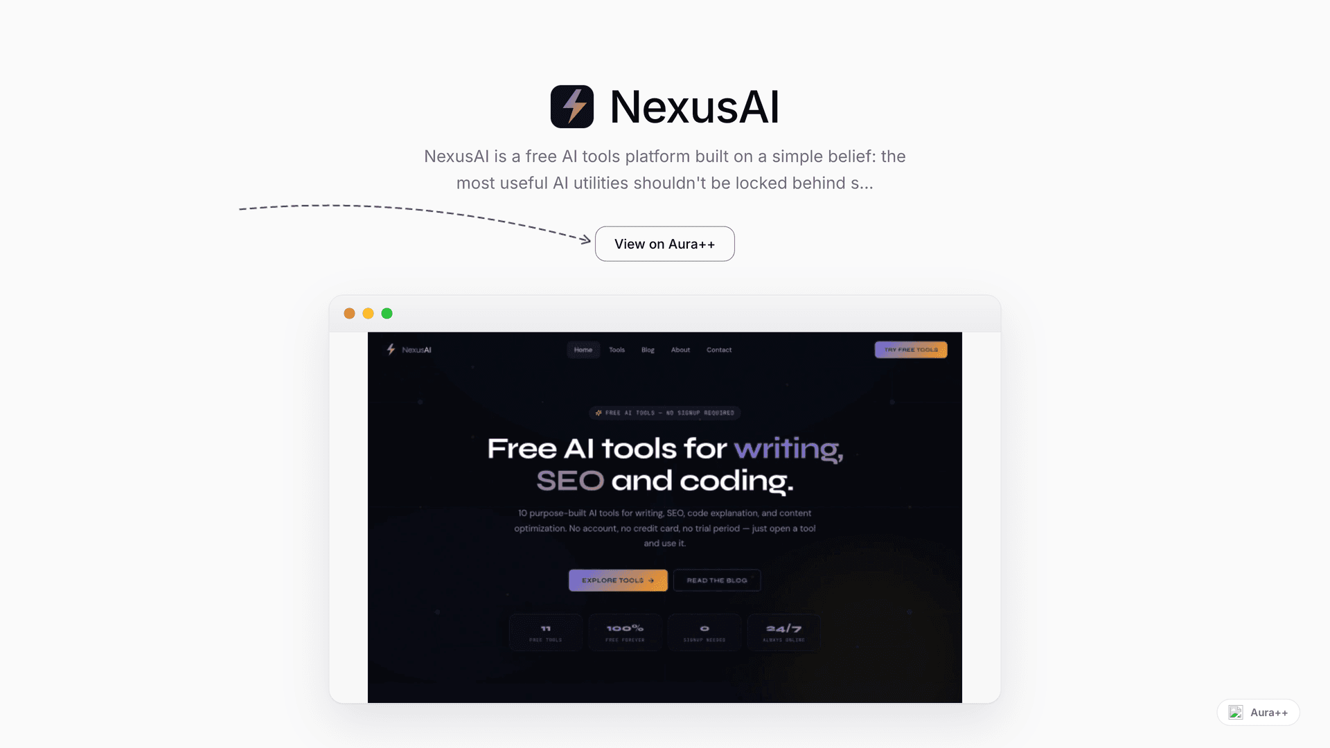 NexusAI launch story featured image on Aura++