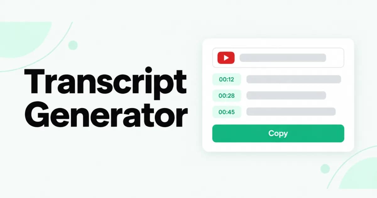 Transcript Generator for YouTube, TikTok & Instagram product preview for startup listing on Aura++