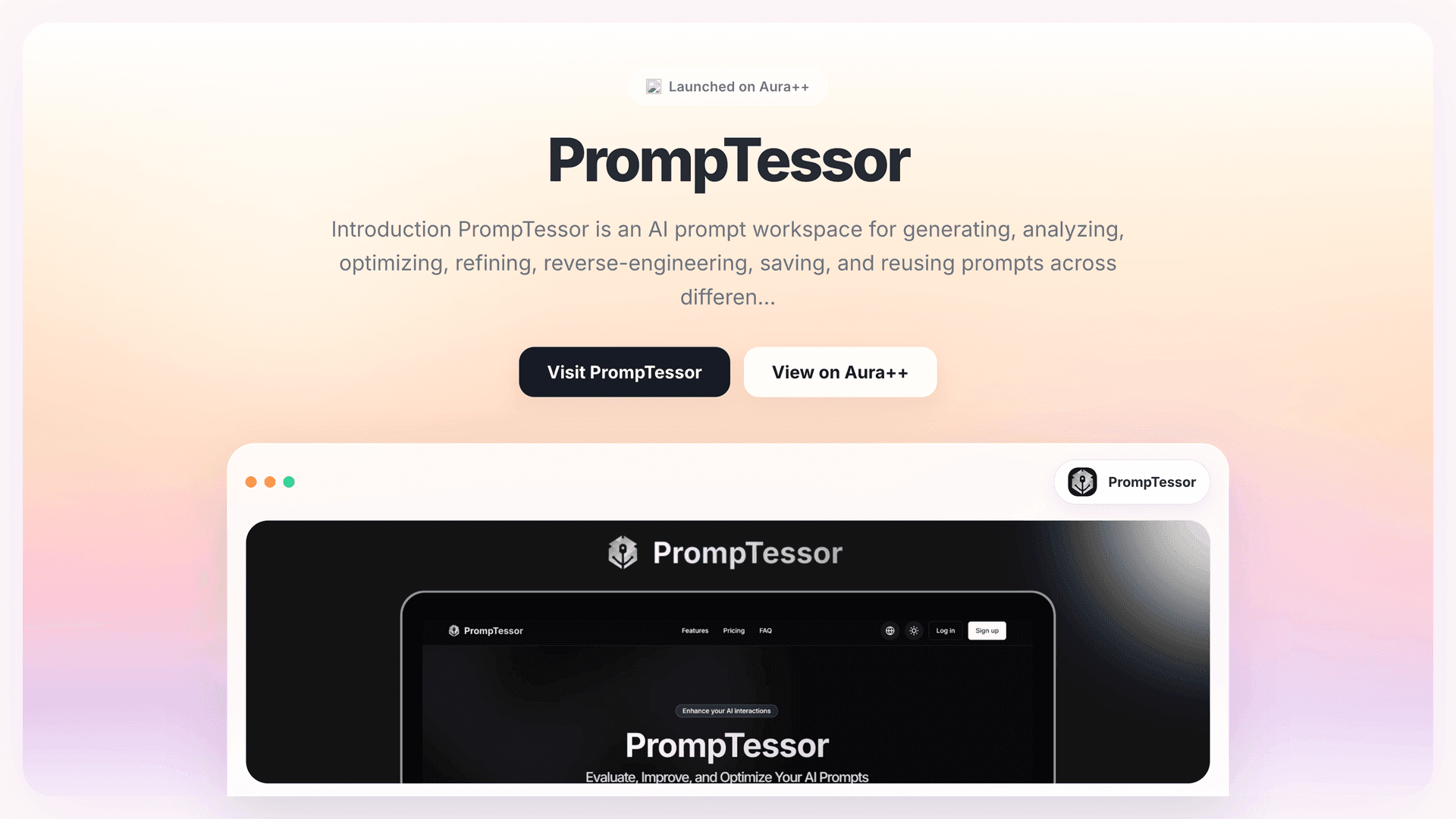PrompTessor launch story featured image on Aura++