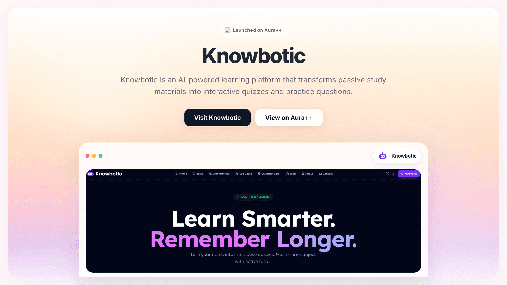 Knowbotic launch story featured image on Aura++