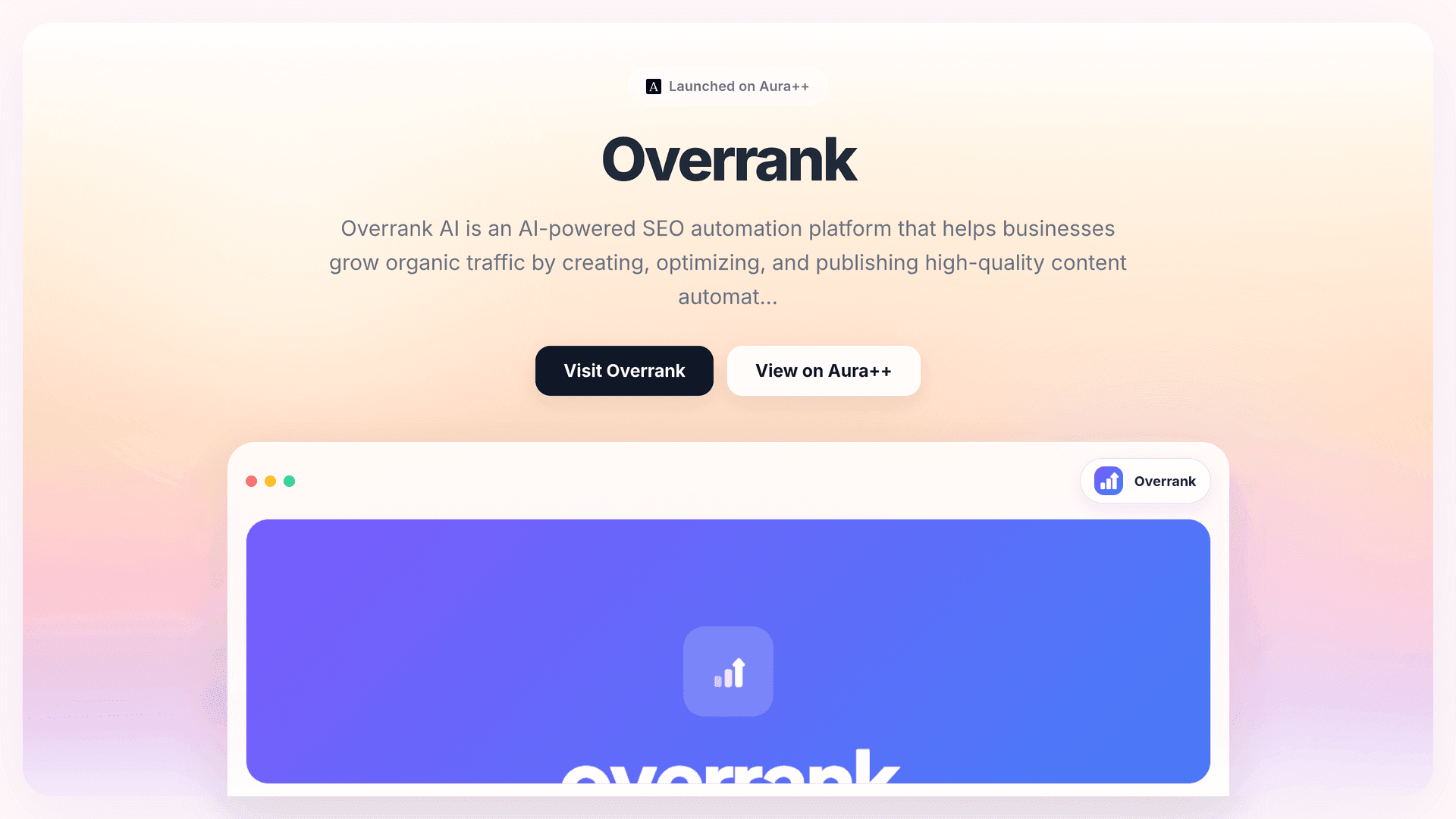 Overrank launch story featured image on Aura++