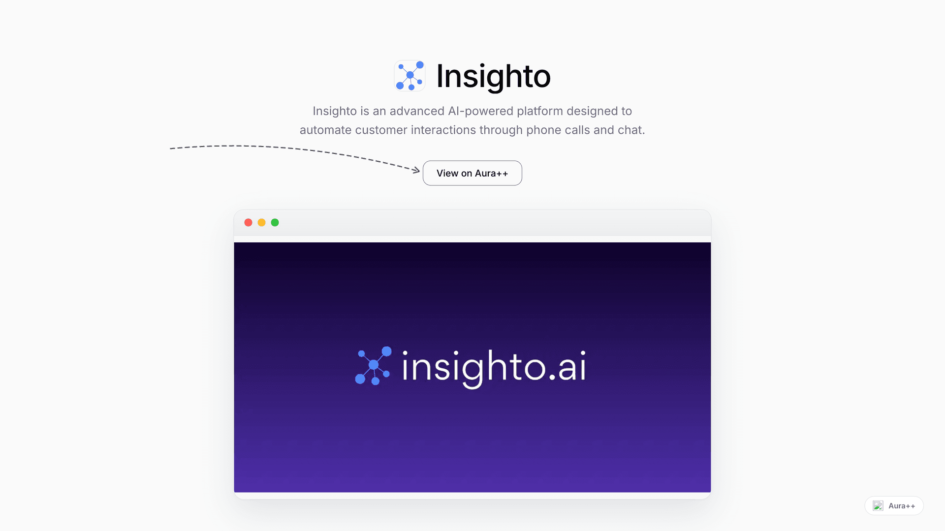 Insighto launch story featured image on Aura++