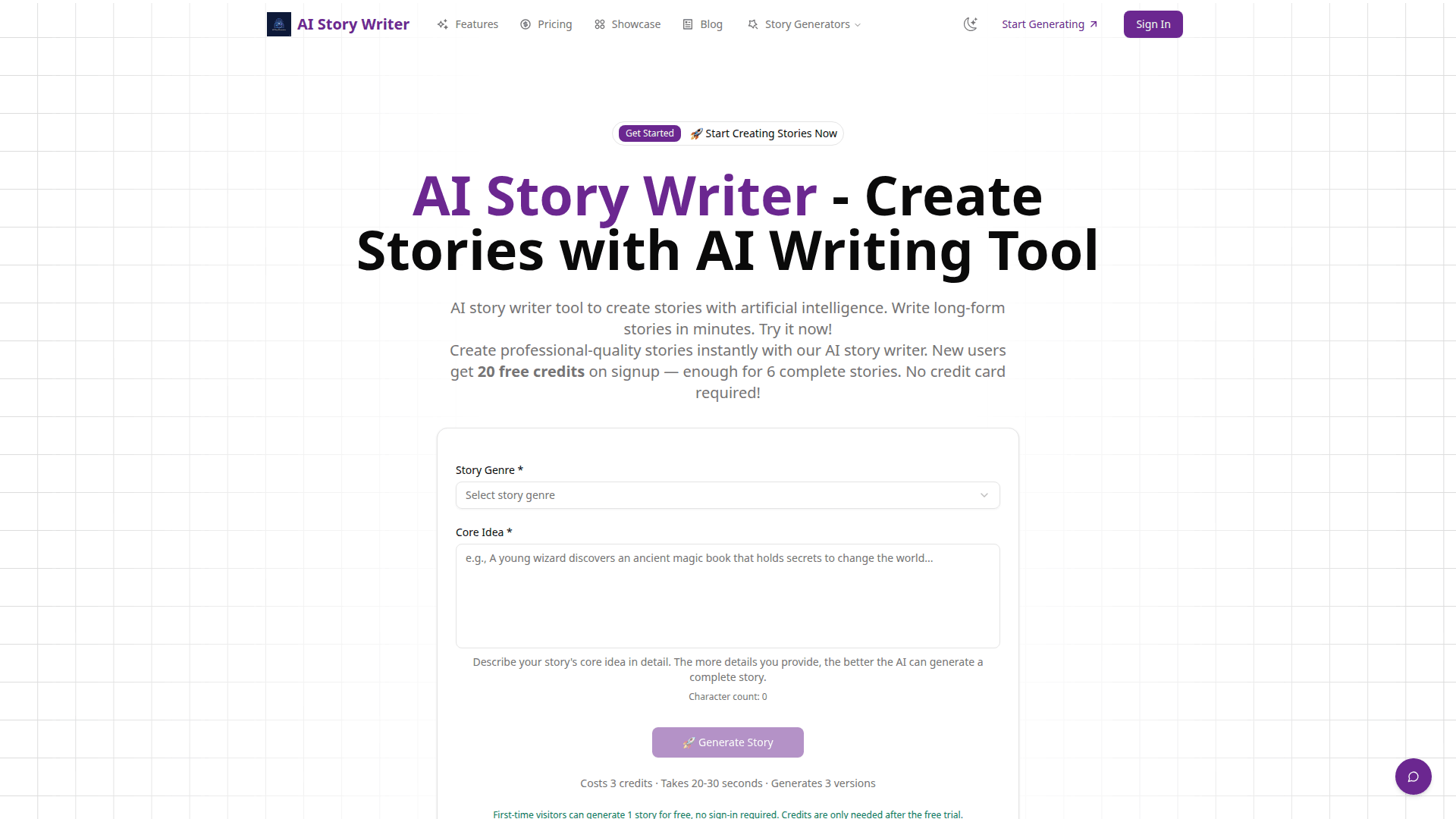 AI Story Writer product preview for startup listing on Aura++