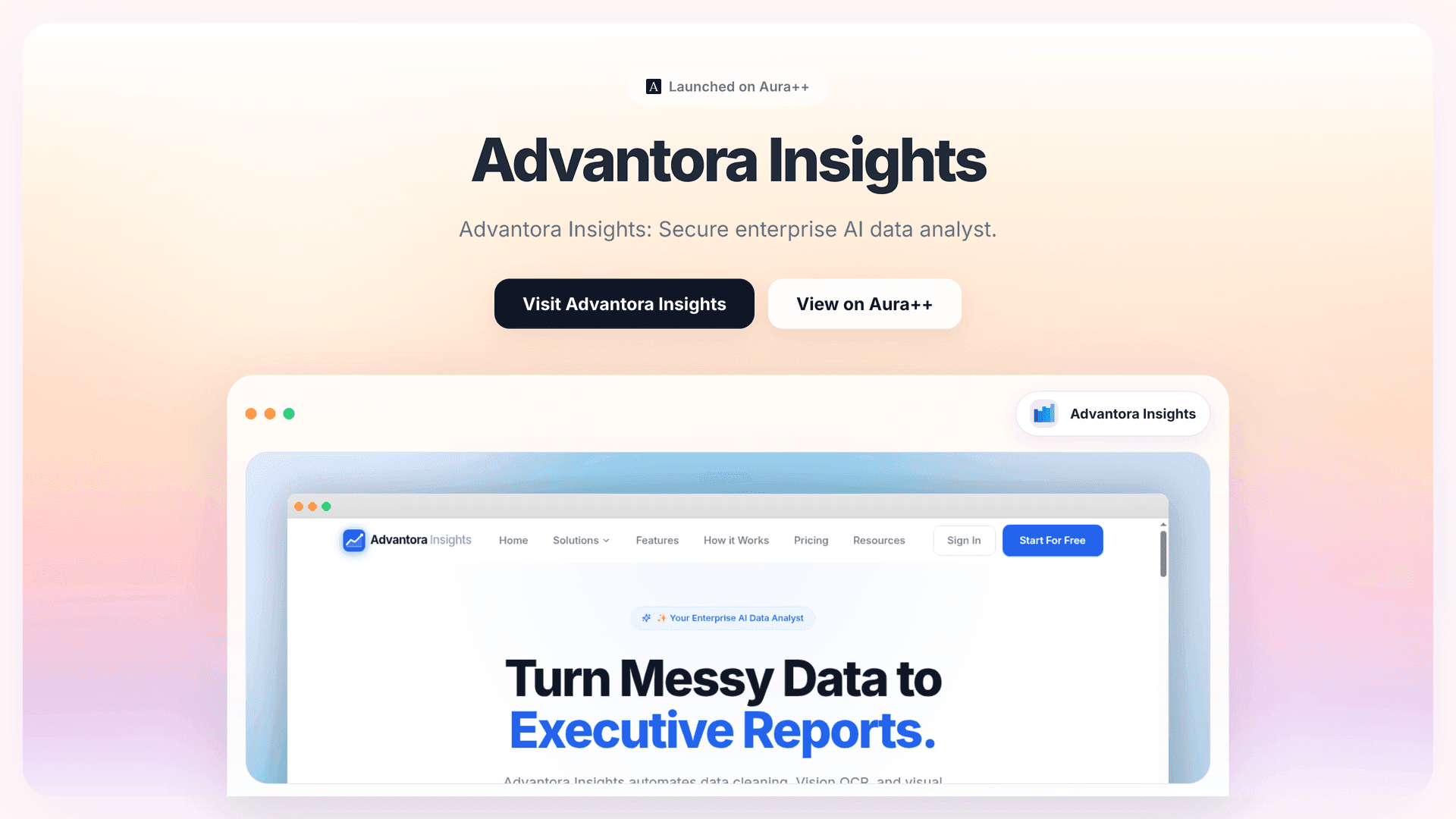 Advantora Insights launch story featured image on Aura++