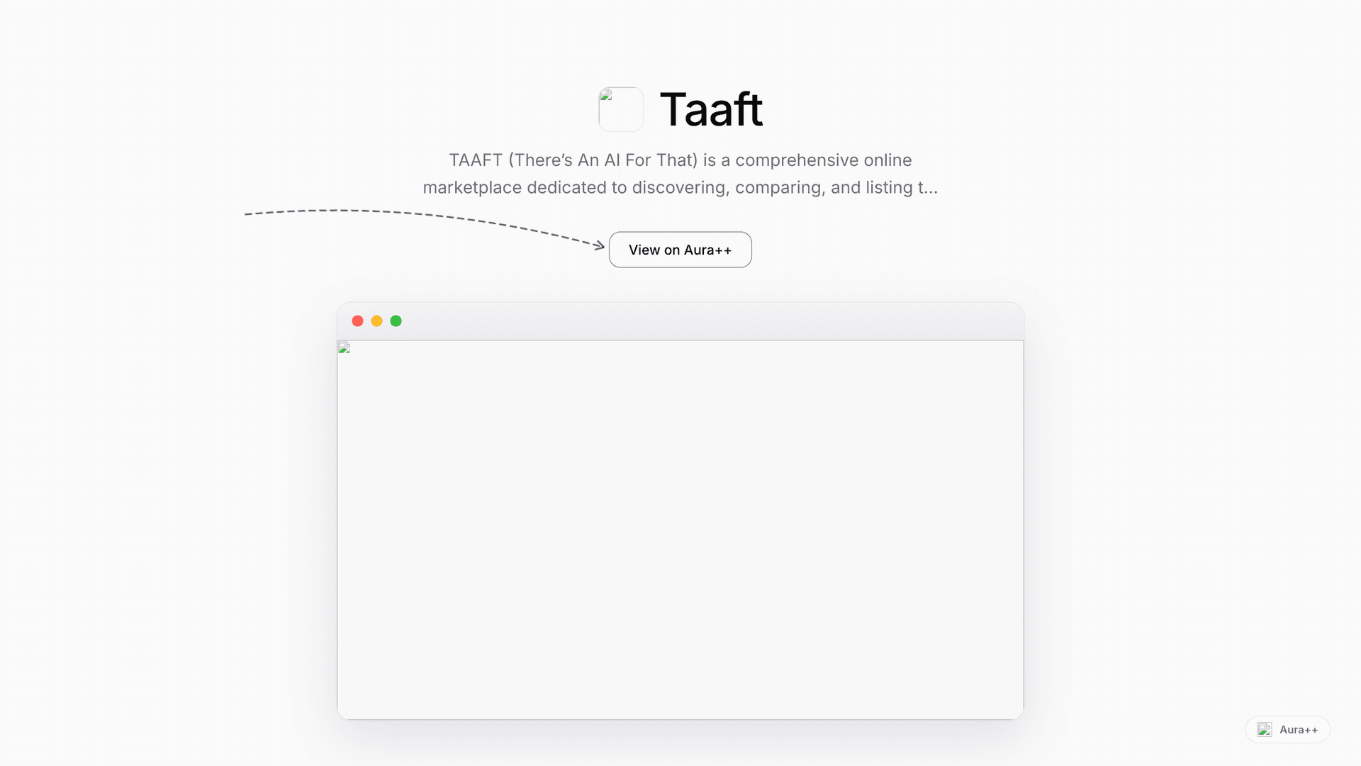 Taaft - There is an ai for that launch story featured image on Aura++