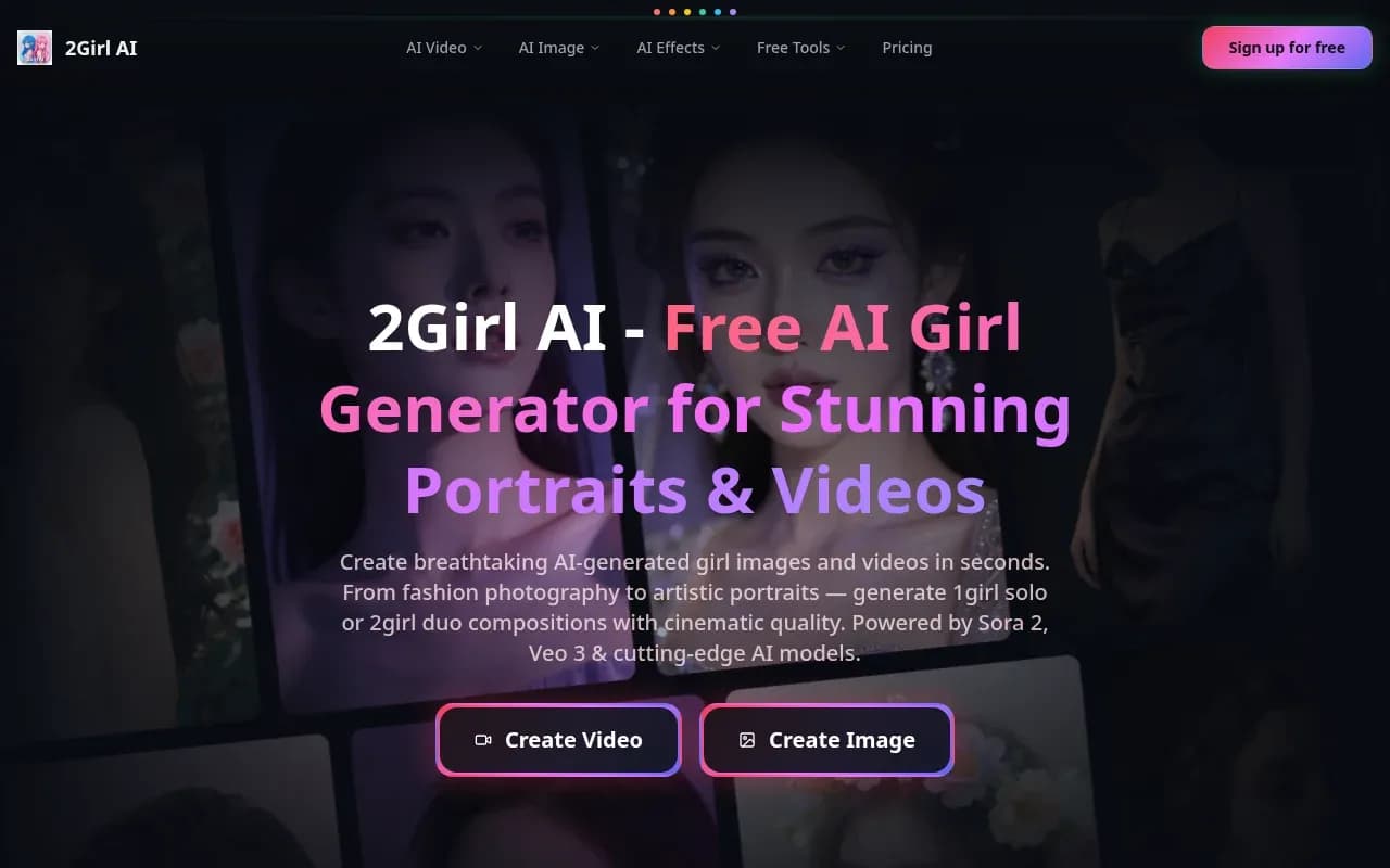2Girl AI product preview for startup listing on Aura++
