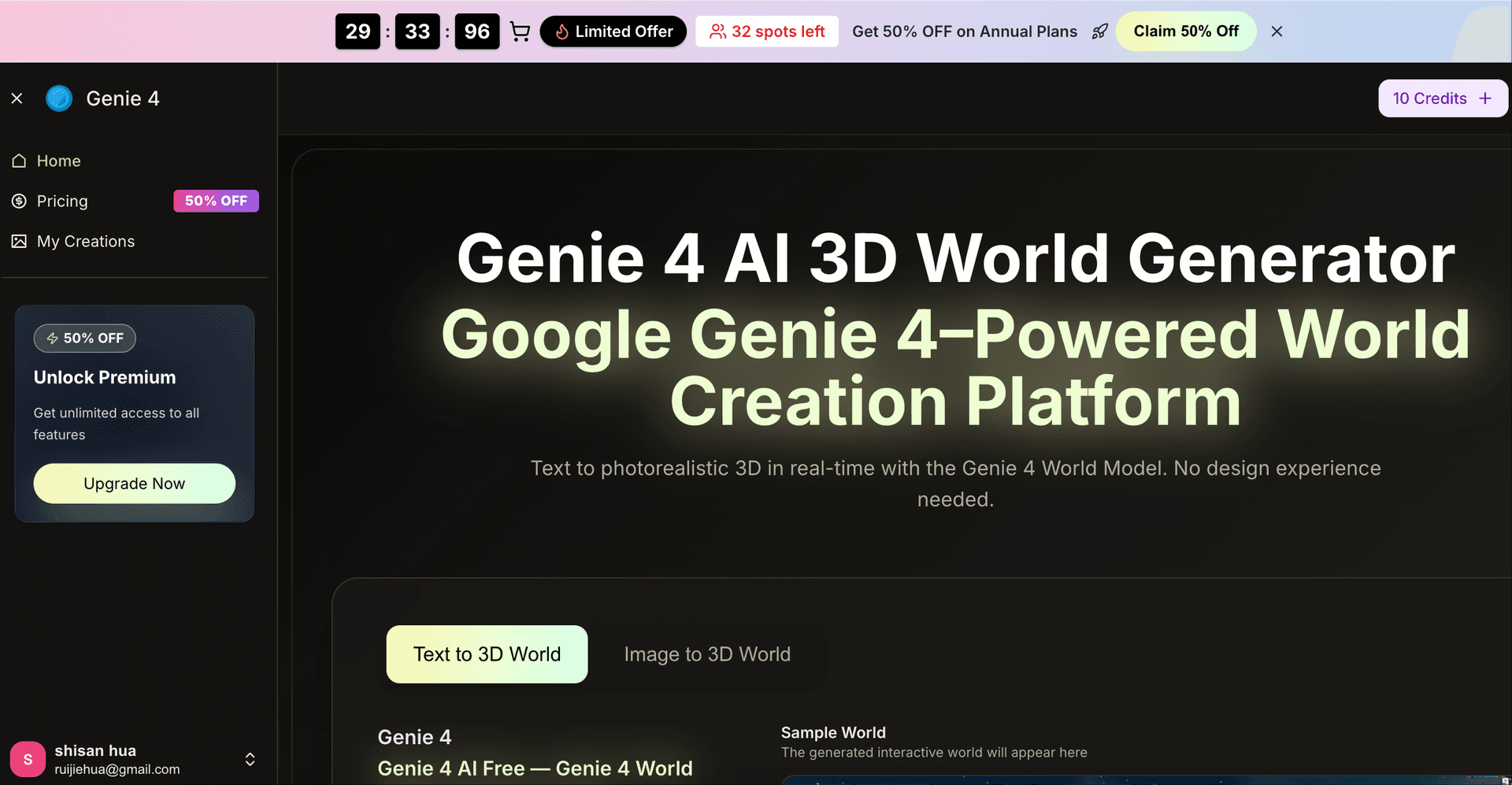 genie 4 product preview for startup listing on Aura++