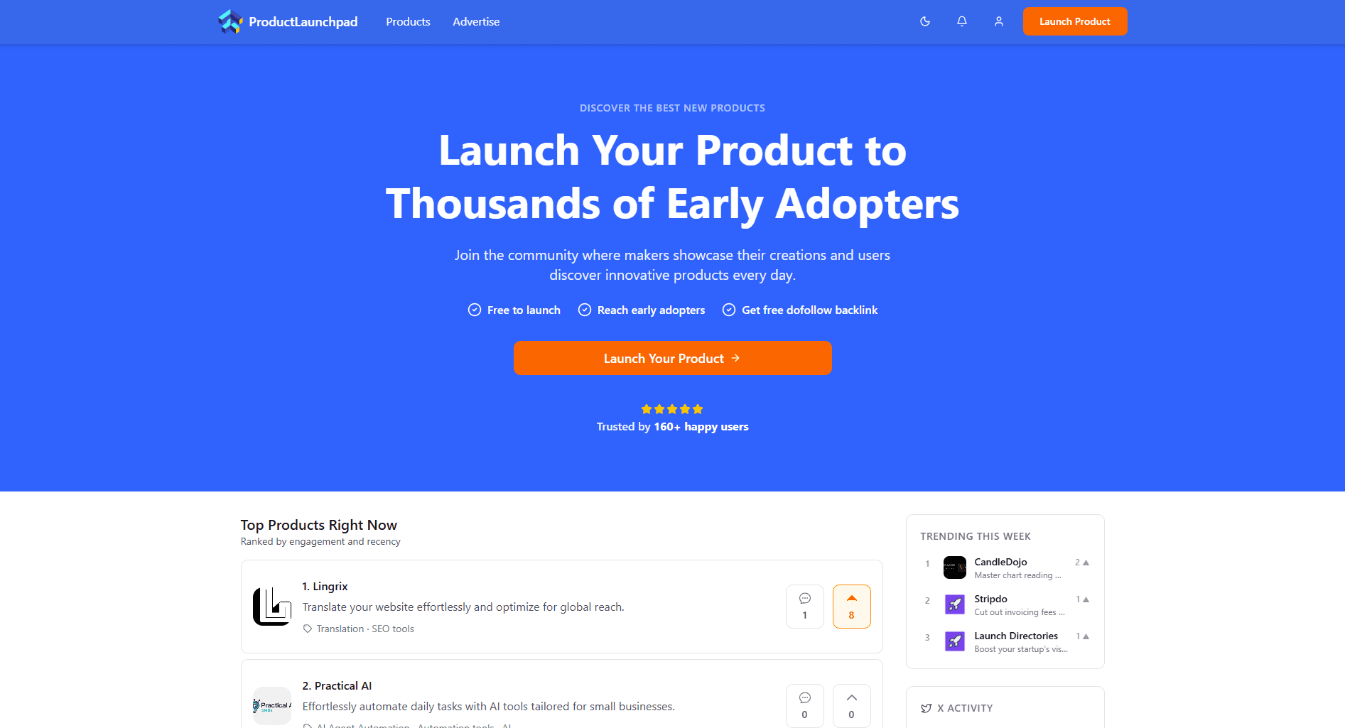 ProductLaunchpad product preview for startup listing on Aura++