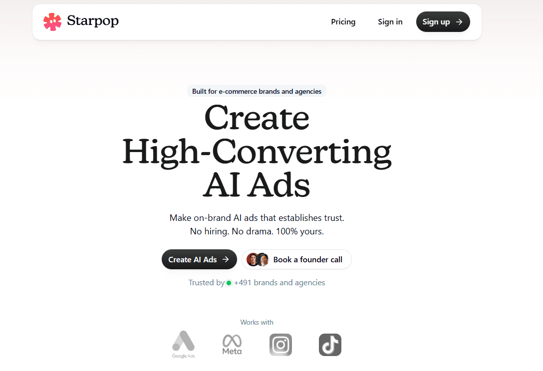 Starpop product preview for startup listing on Aura++