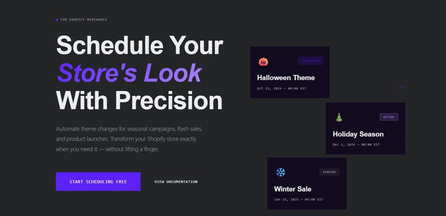 Léon - Shopify Theme Scheduler product preview for startup listing on Aura++