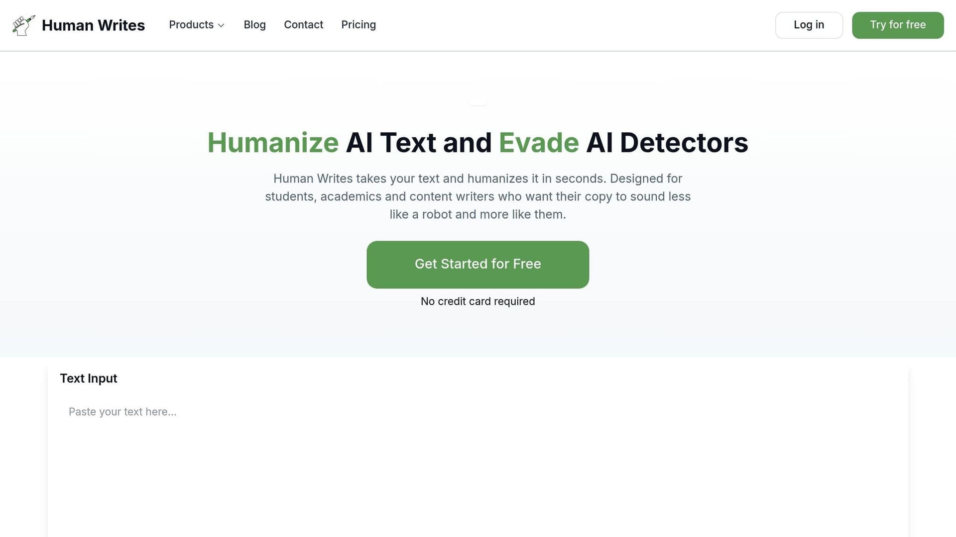 Human Writes product preview for startup listing on Aura++